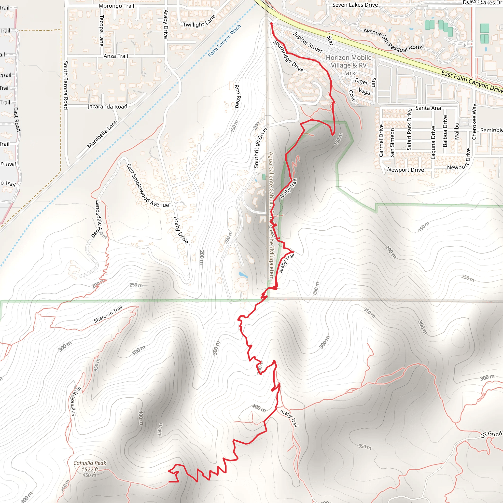 Araby Trail and Berns Trail mobile static map
