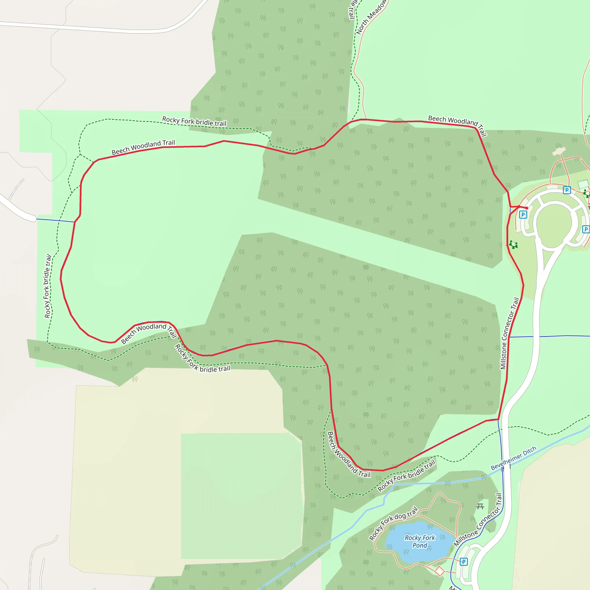 Beech Woodland Loop Trail mobile static map