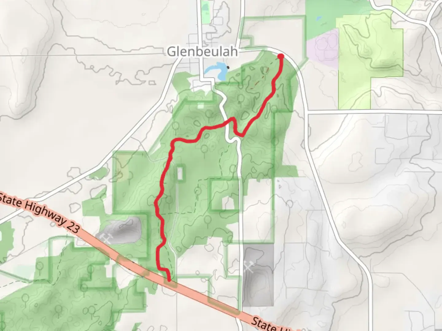 An image depicting the trail Ice Age Trail - Glenbeulah Lake and its surrounding area.