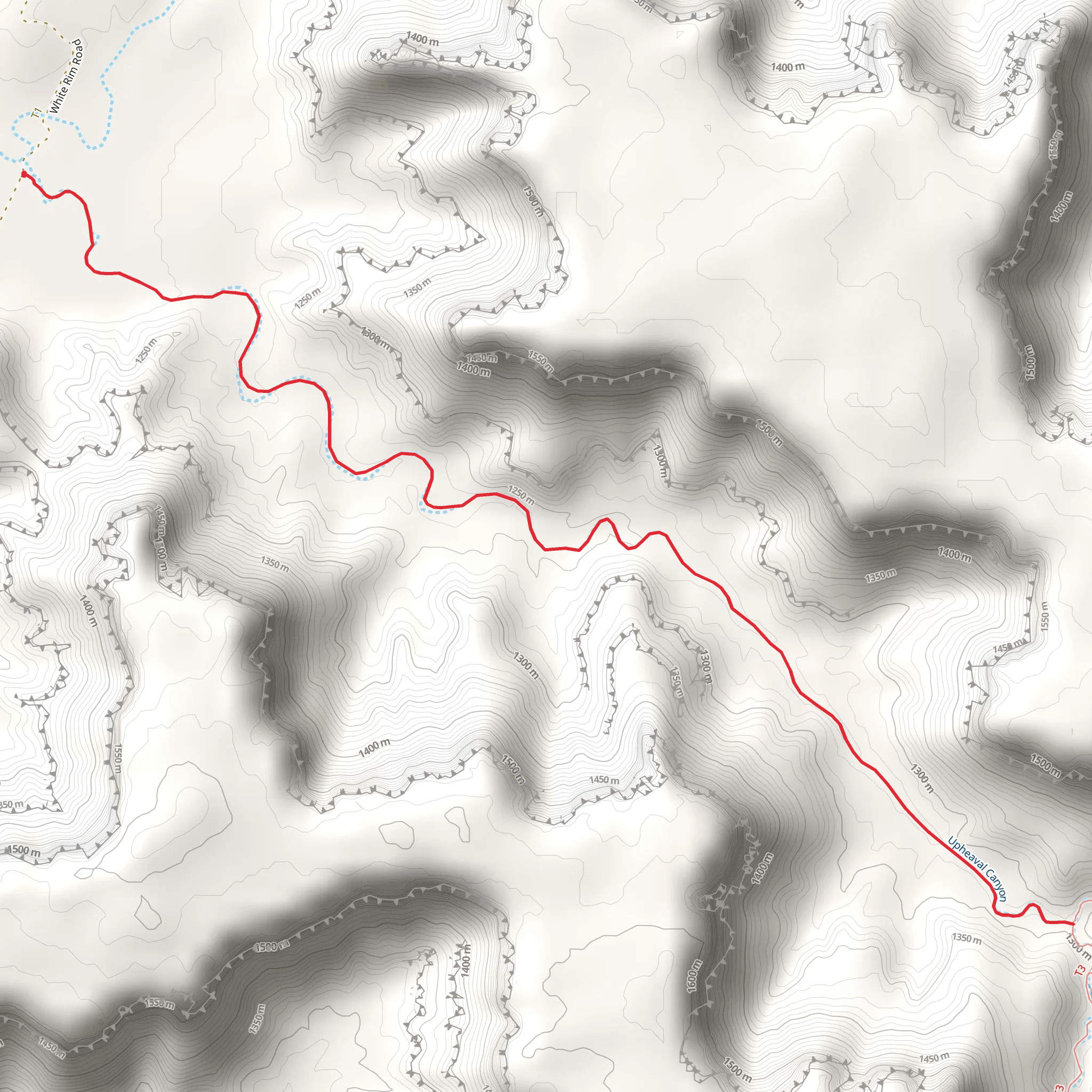 Upheaval Canyon Trail mobile static map