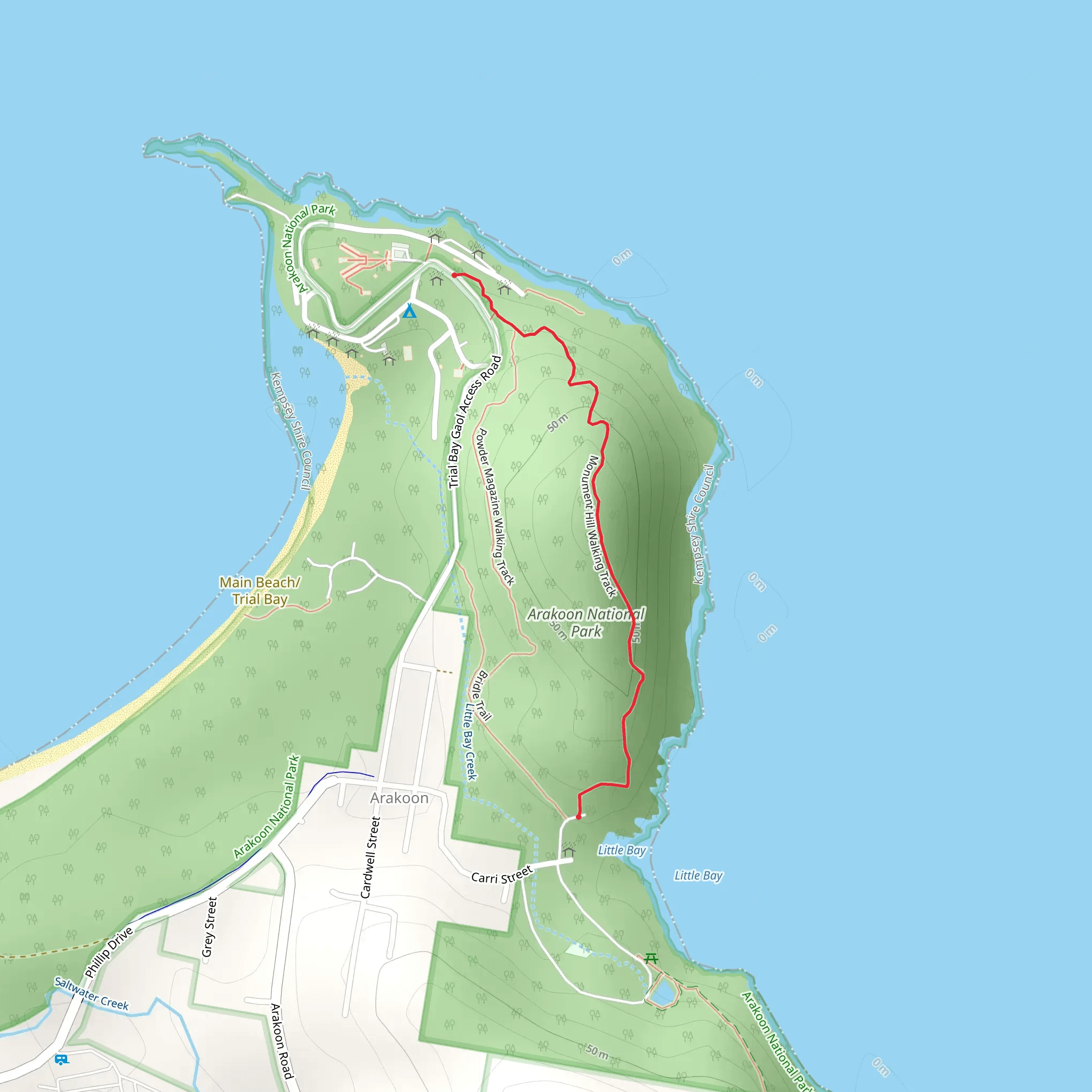 Monument Hill Track mobile static map