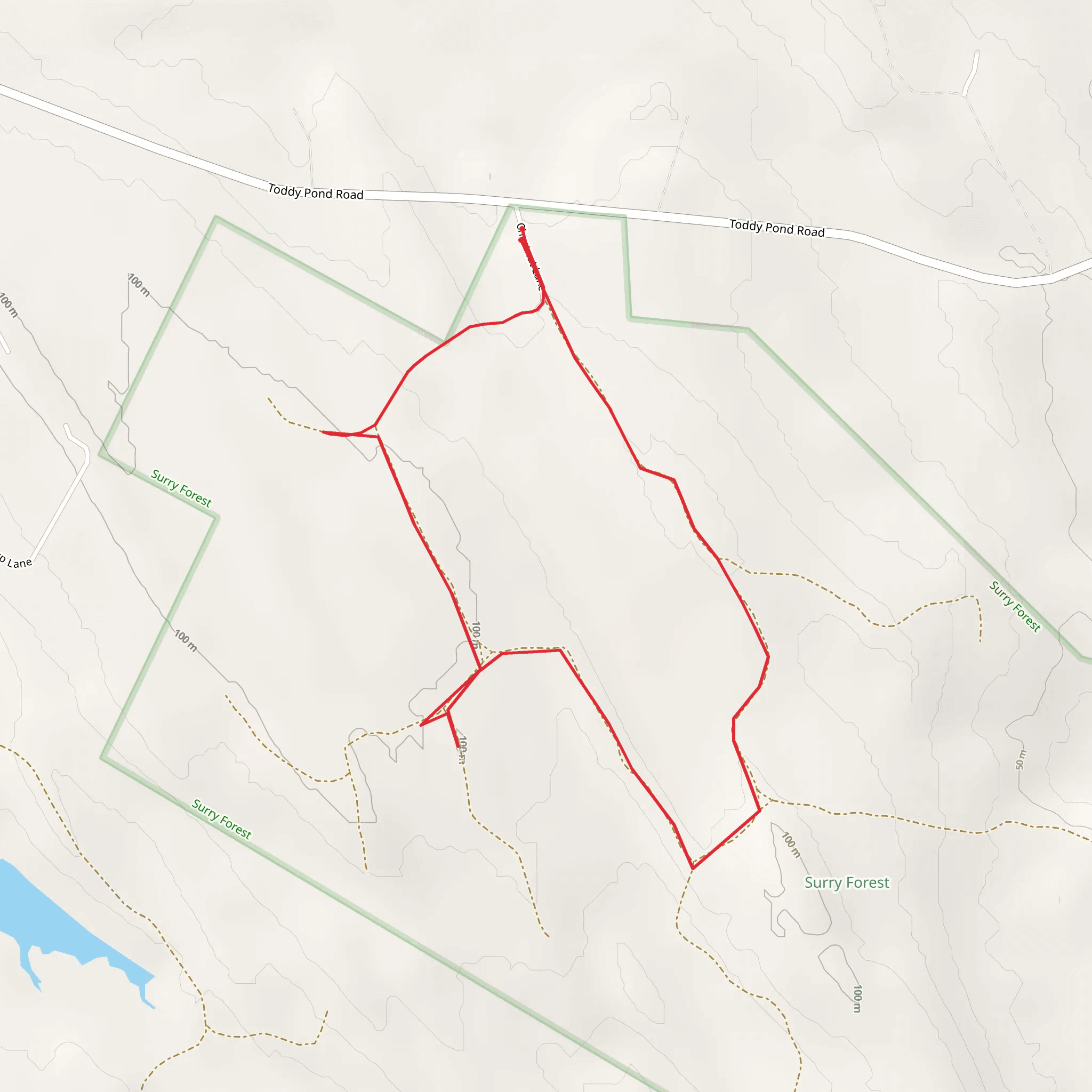 Toddy Pond Road Loop mobile static map