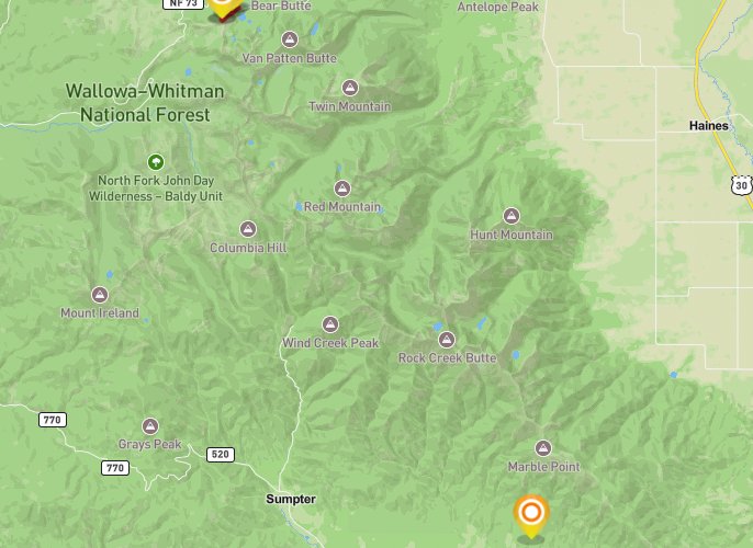 Ski- Rock Garden mobile static map