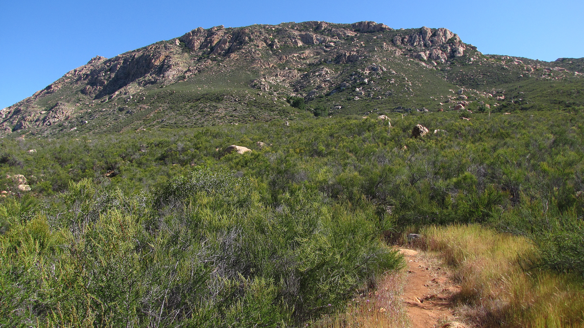 An image depicting the trail Morena Butte via PCT and its surrounding area.