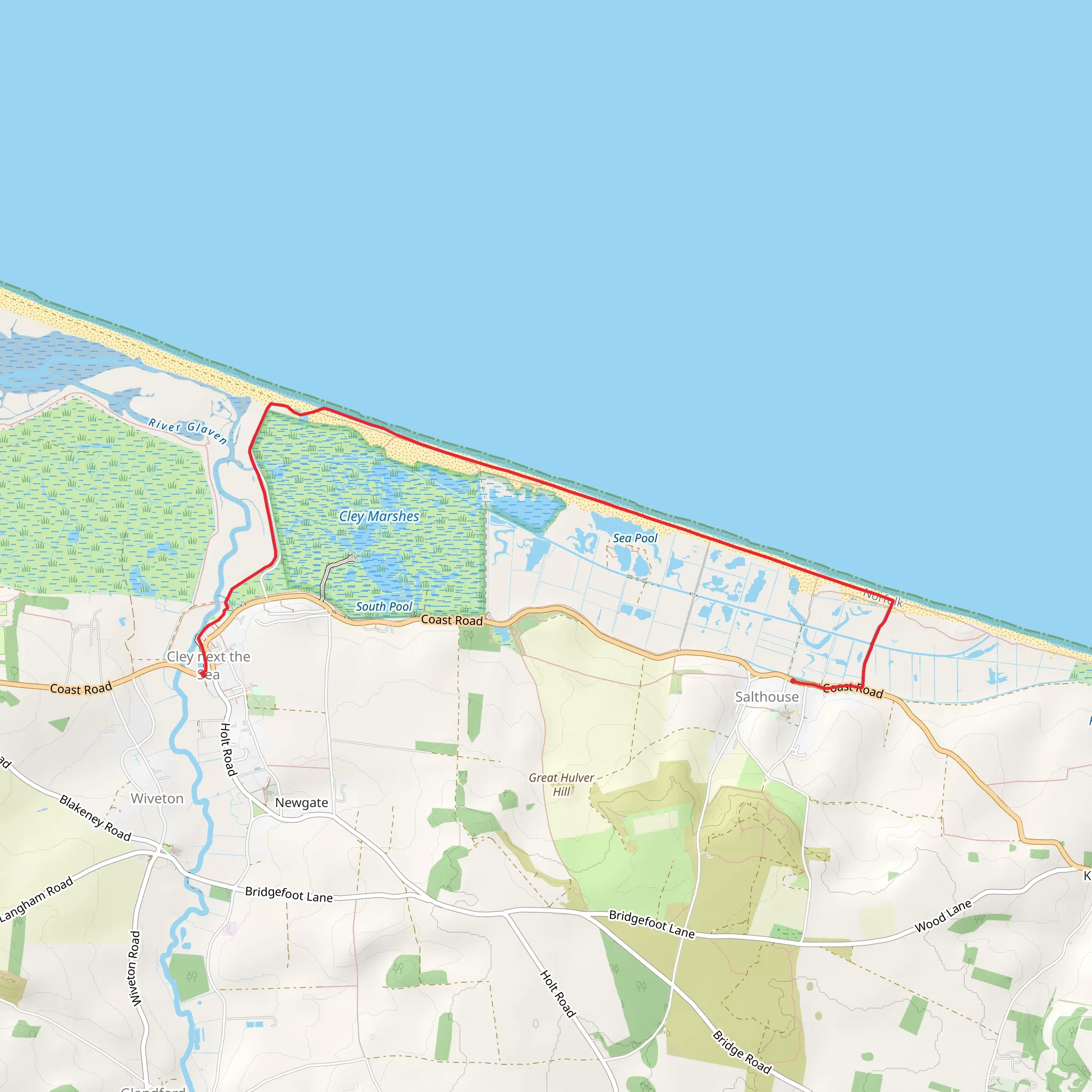 Salthouse from Cley-next-the-Sea mobile static map