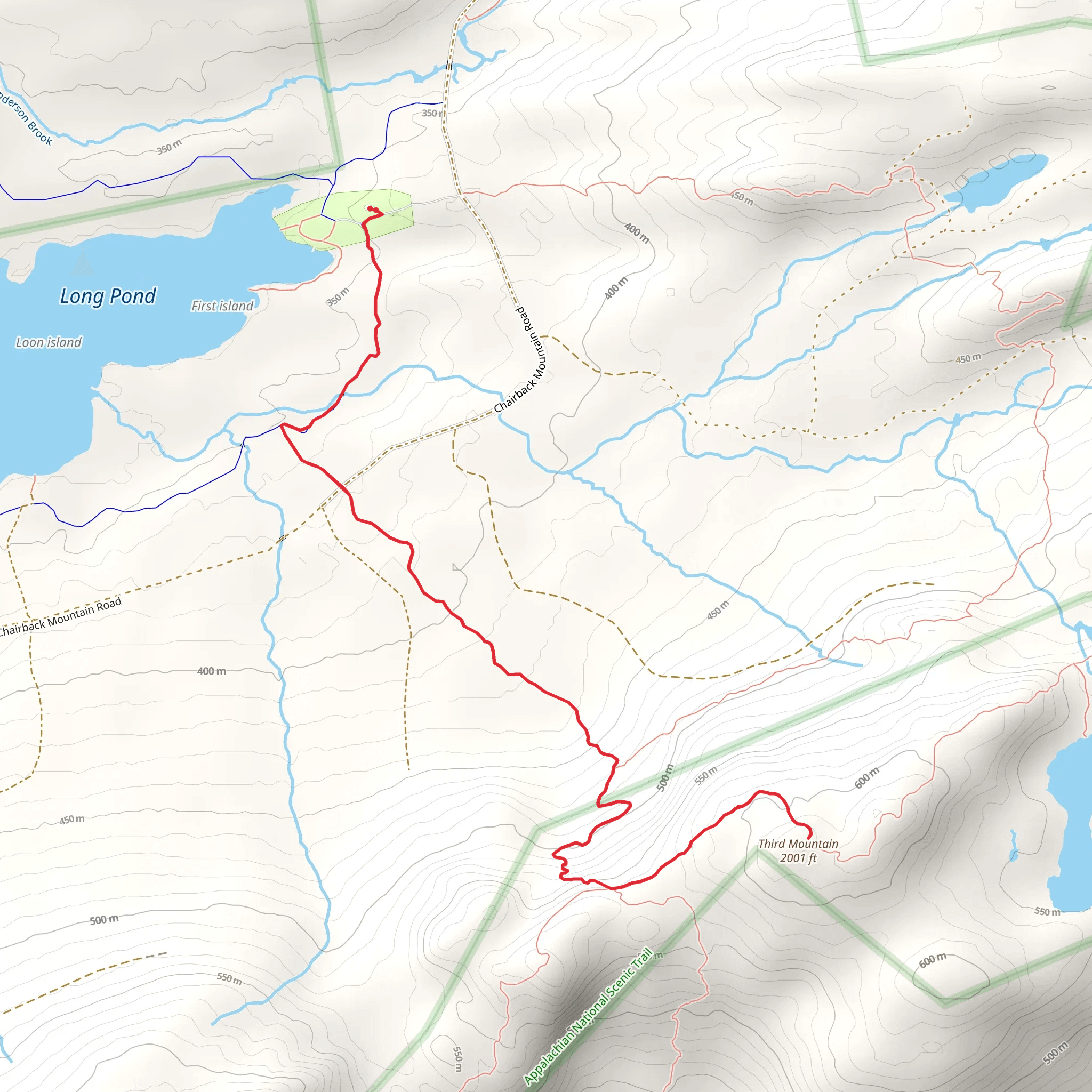 Third Mountain Trail from Second Narrows mobile static map