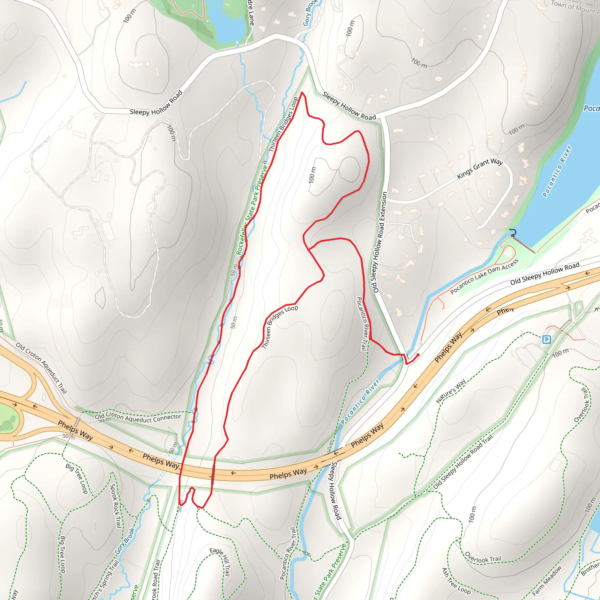 Thirteen Bridges Loop Trail mobile static map