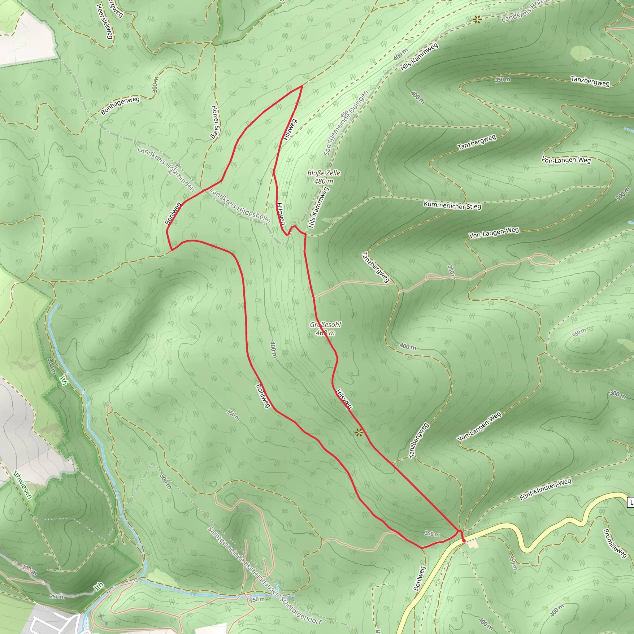 Bohlweg and Hilsweg Loop mobile static map