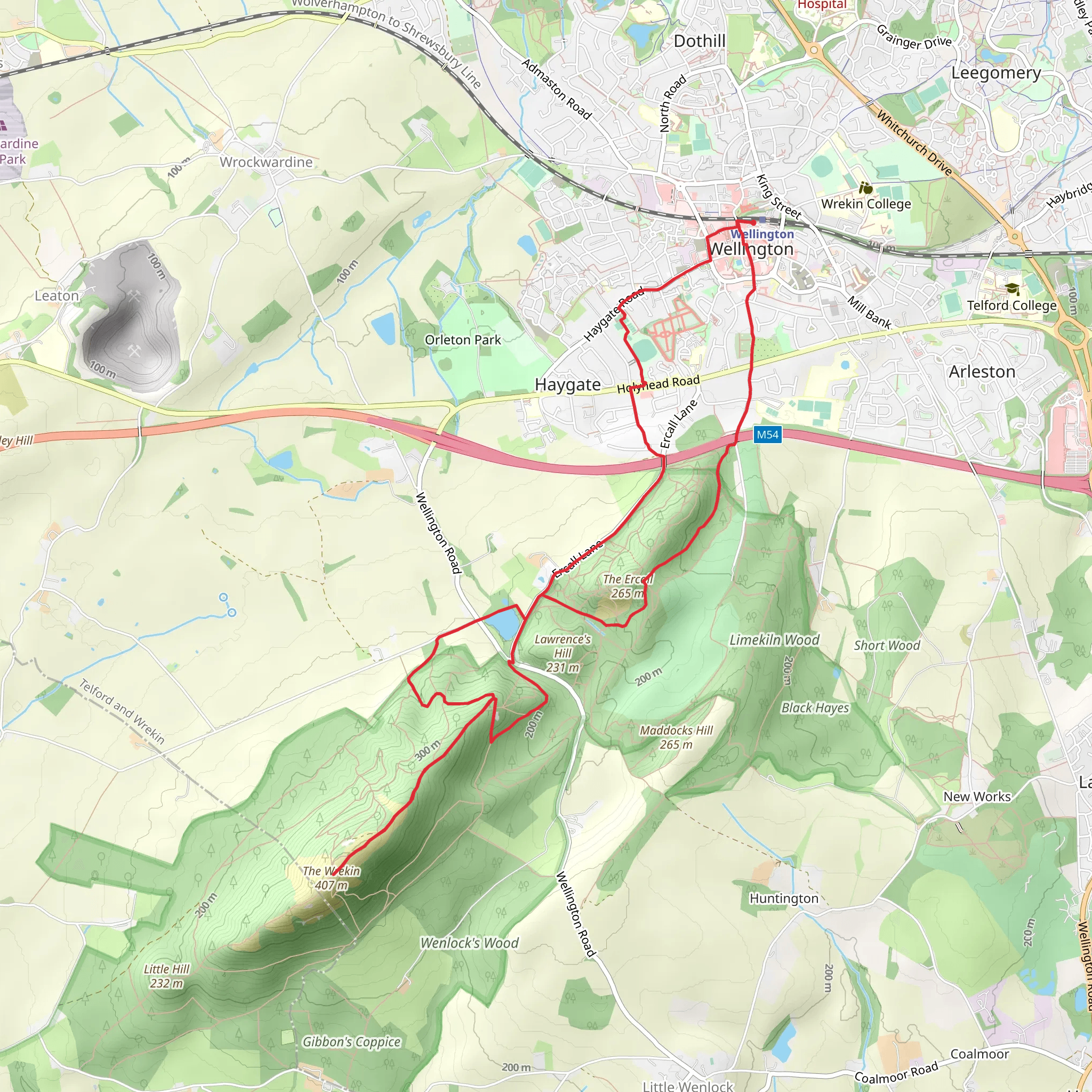 Ercall Wood and The Wrekin Loop mobile static map