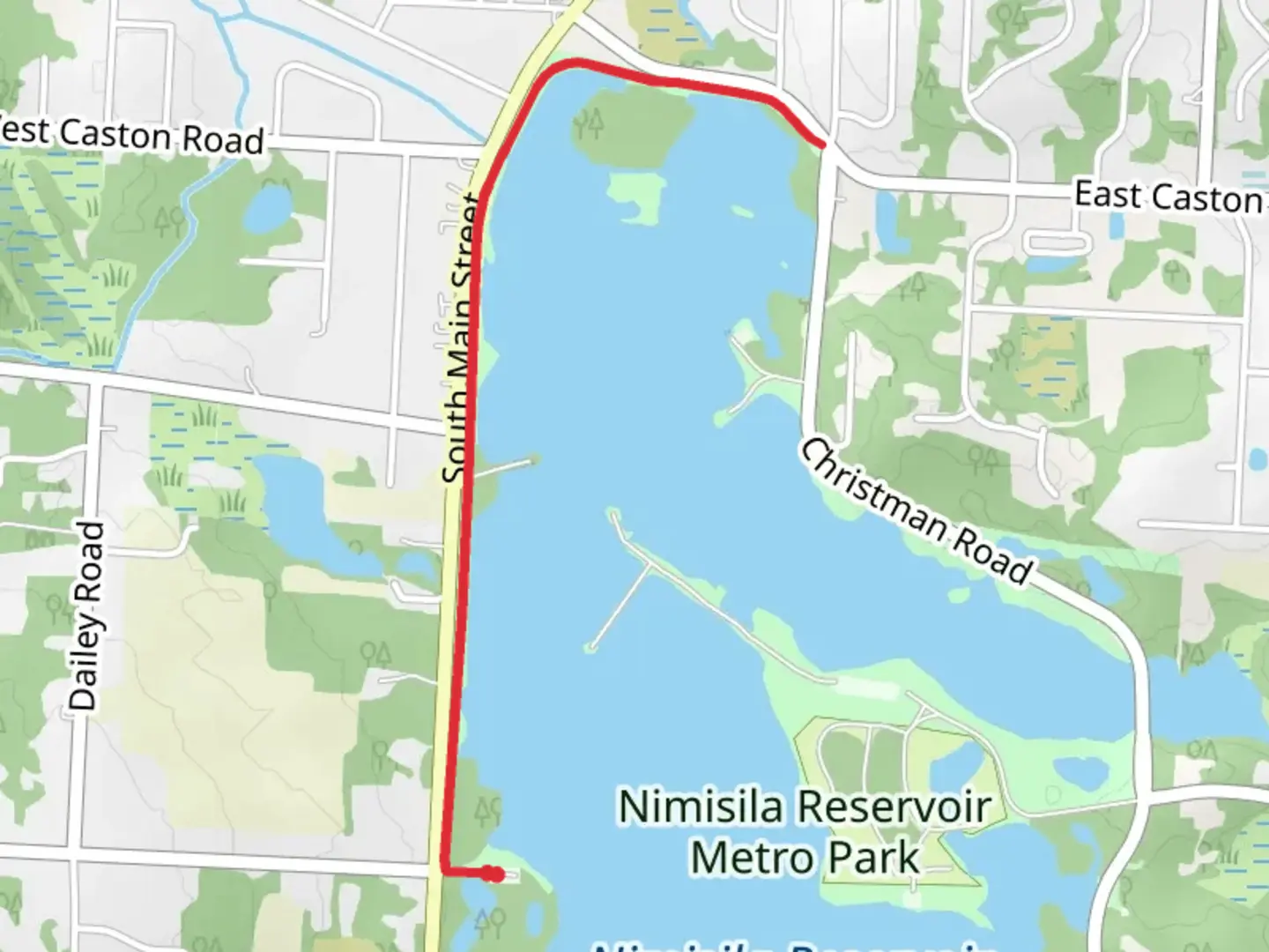 An image depicting the trail Nimisila Reservoir Northwestern Shore Walk and its surrounding area.