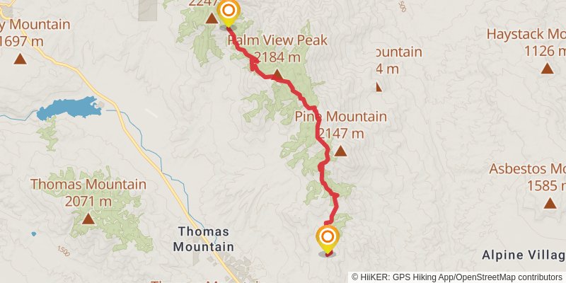 Pacific Crest Trail - California stage 15 Map