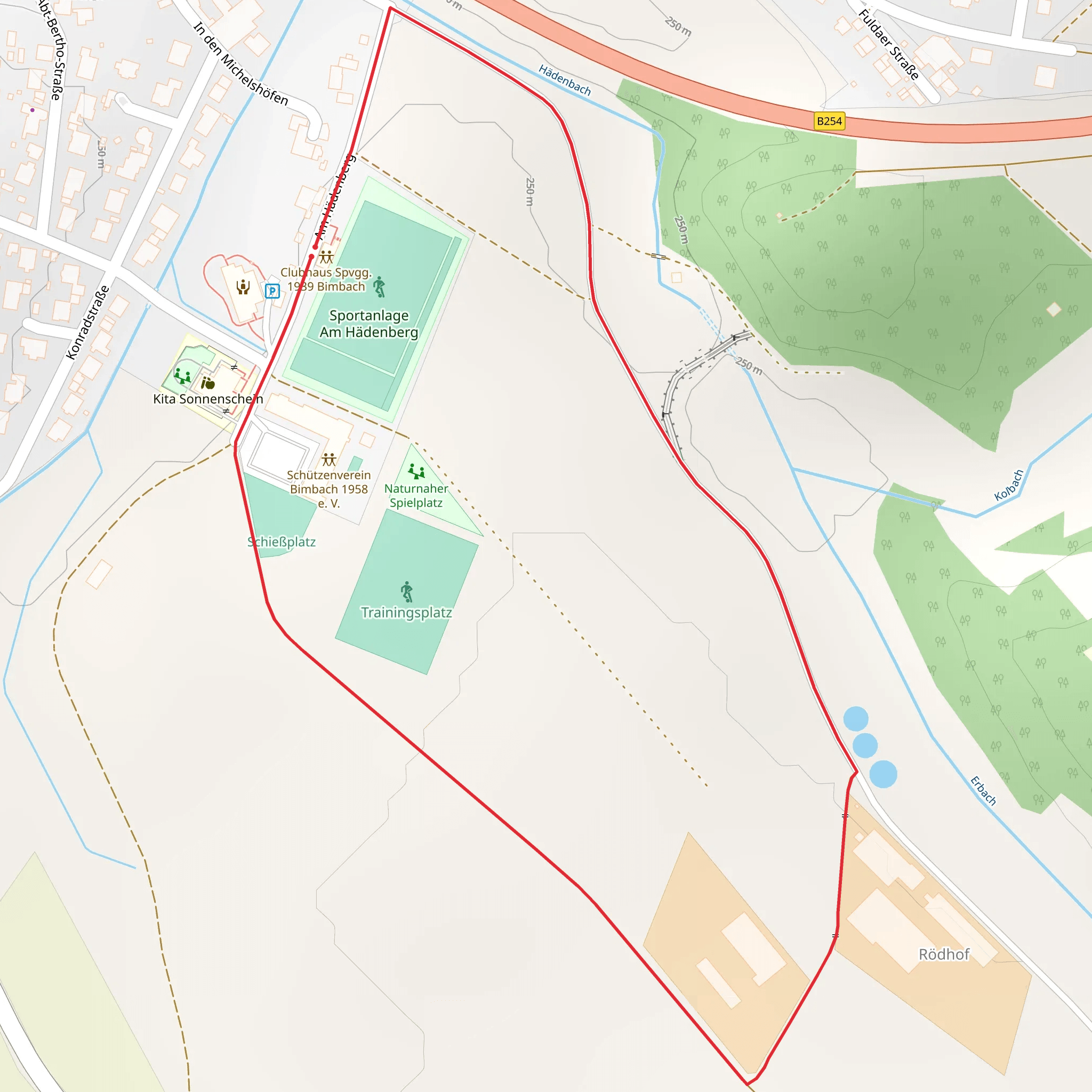 Clubhaus Spvgg 1939 Bimbach Loop mobile static map