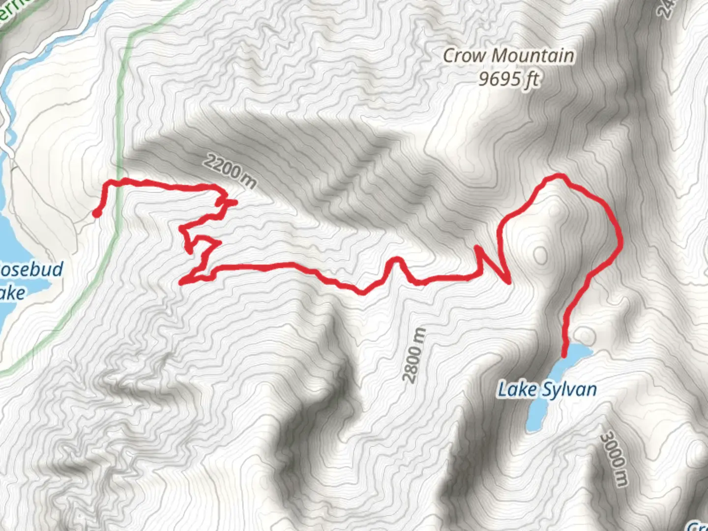 An image depicting the trail Lake Sylvan via Spread Creek Trail and its surrounding area.