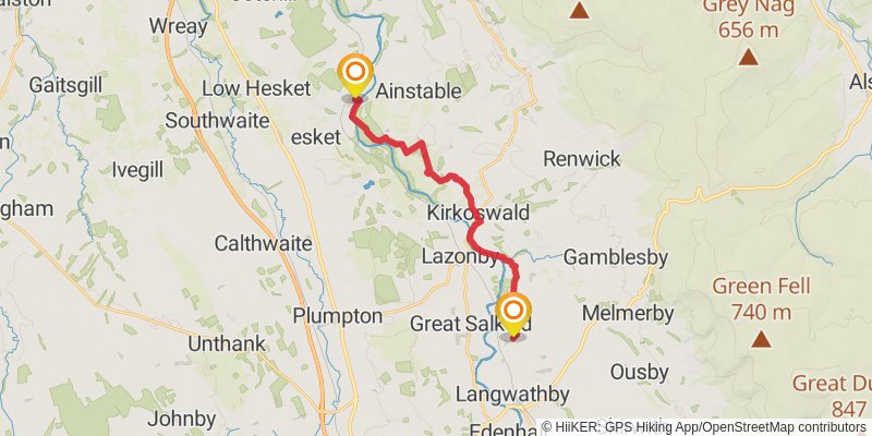Settle to Carlisle via Pennine Journey stage 7 Map