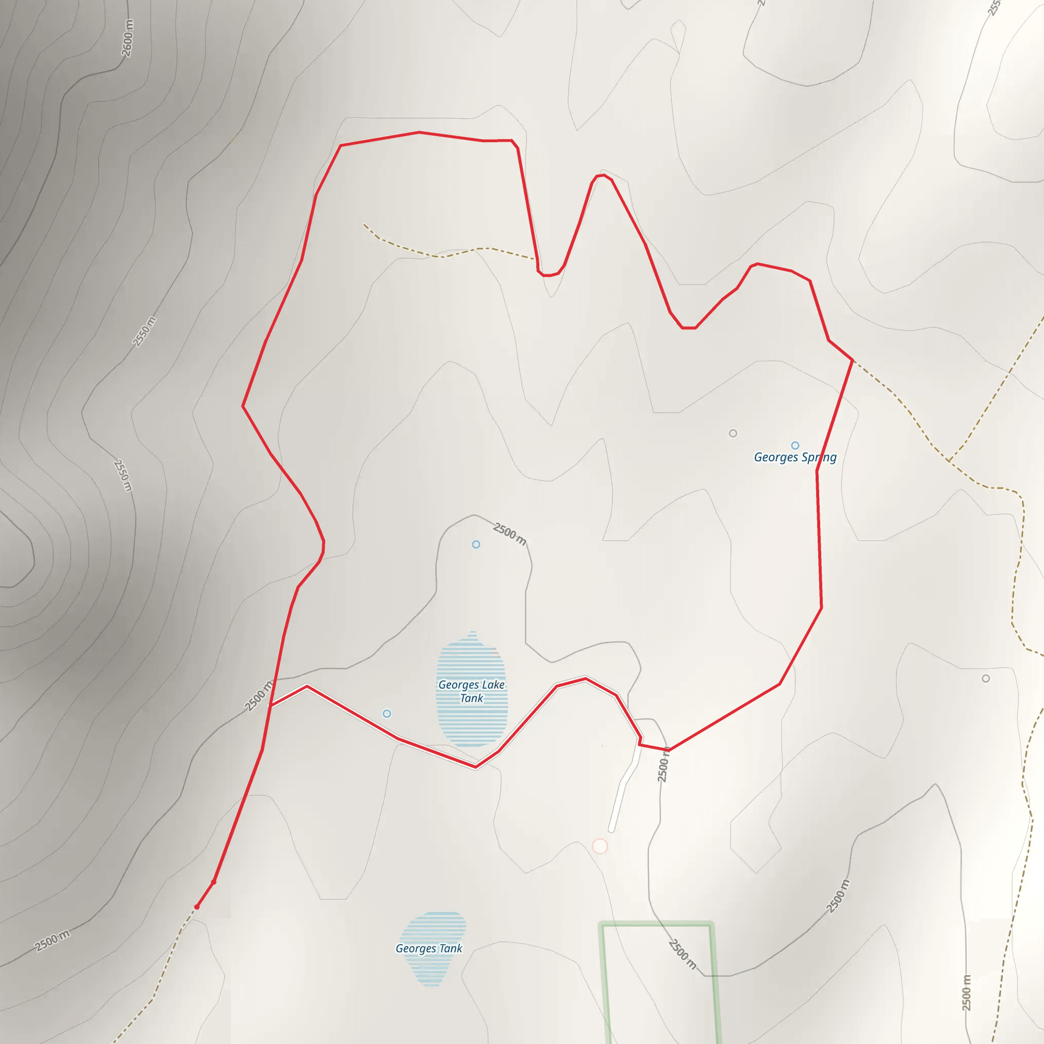 Georges Lake Tank and George Spring Loop mobile static map