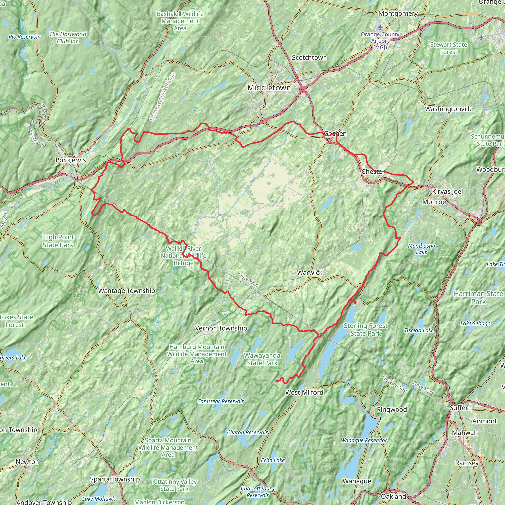 Wallkill Valley Loop mobile static map