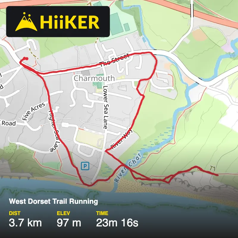 A map preview of the recording Charmouth and the SWCP.