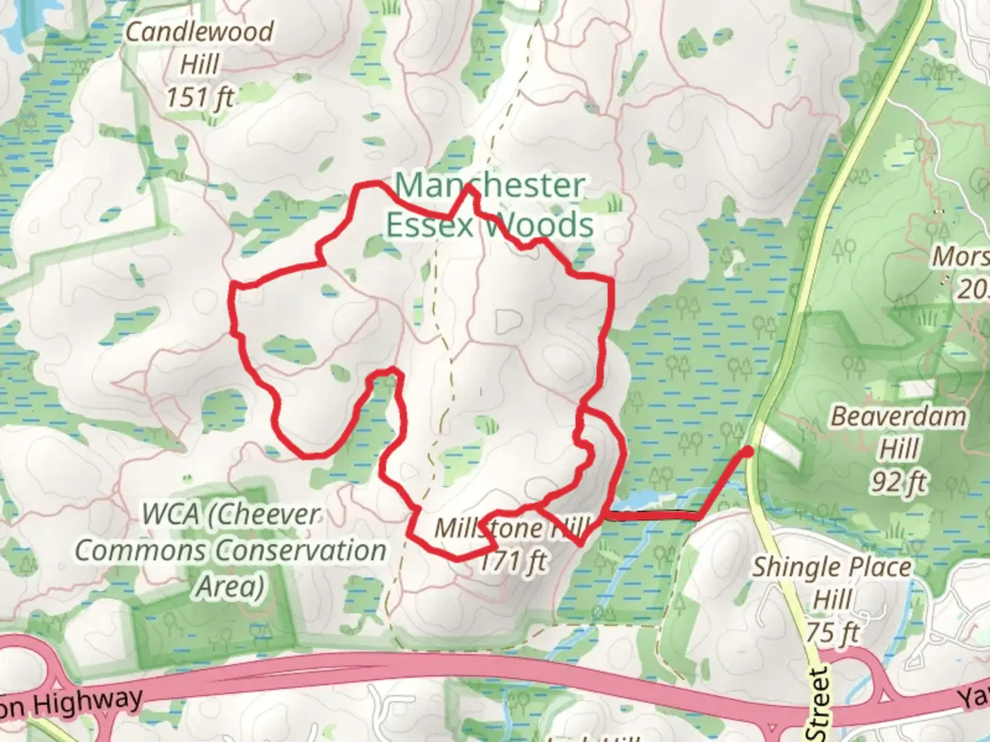 An image depicting the trail Baby Rock and Pulpit Rock Loop Trail and its surrounding area.