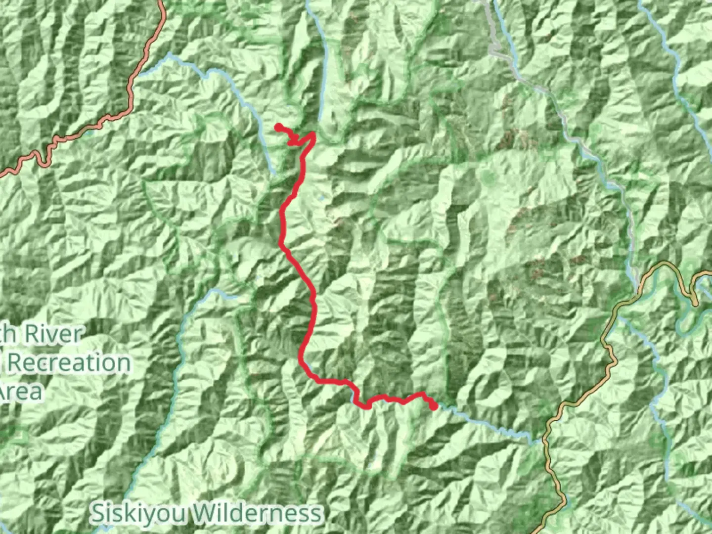 An image depicting the trail Clear Creek National Recreation Trail and its surrounding area.