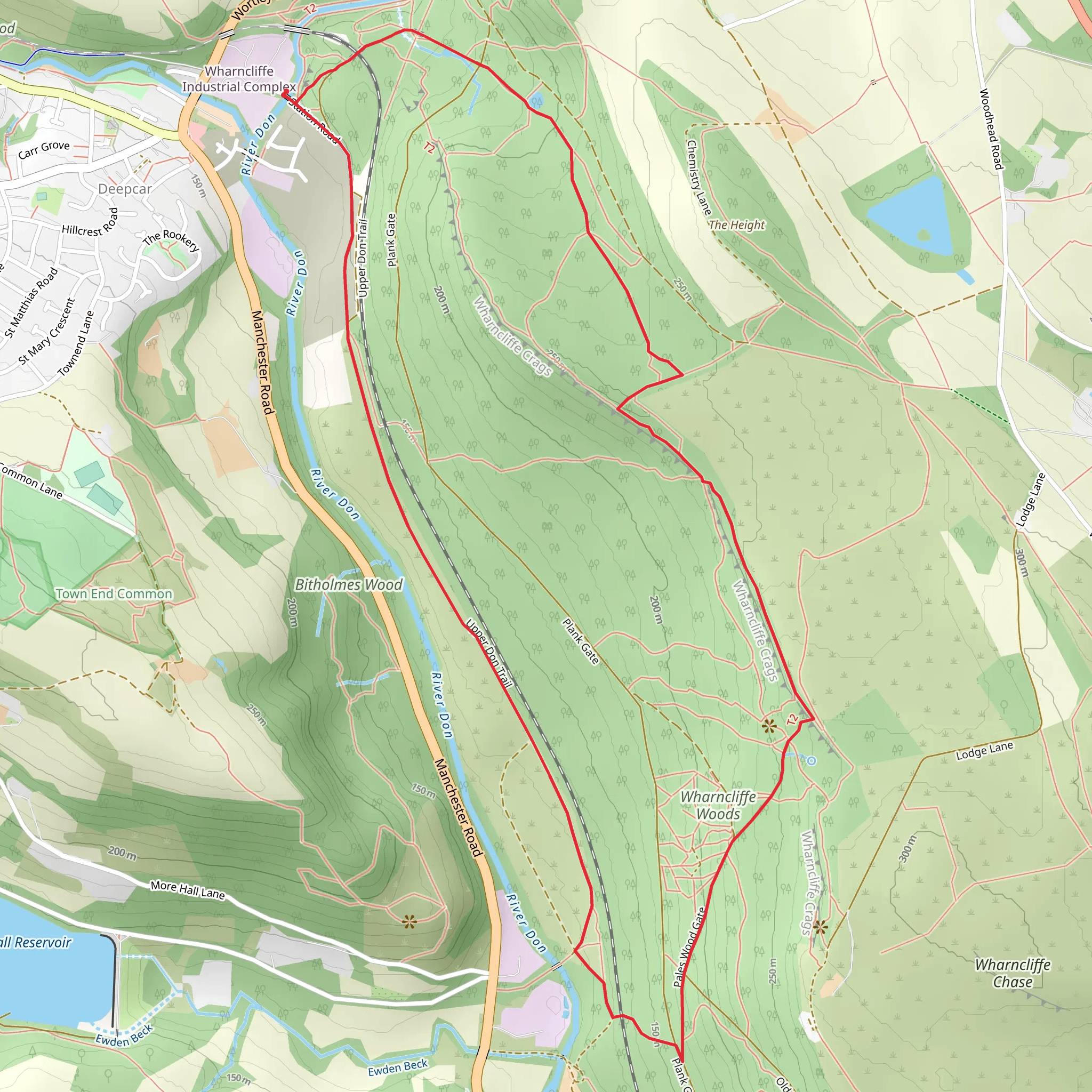 Wharncliffe Woods Loop mobile static map