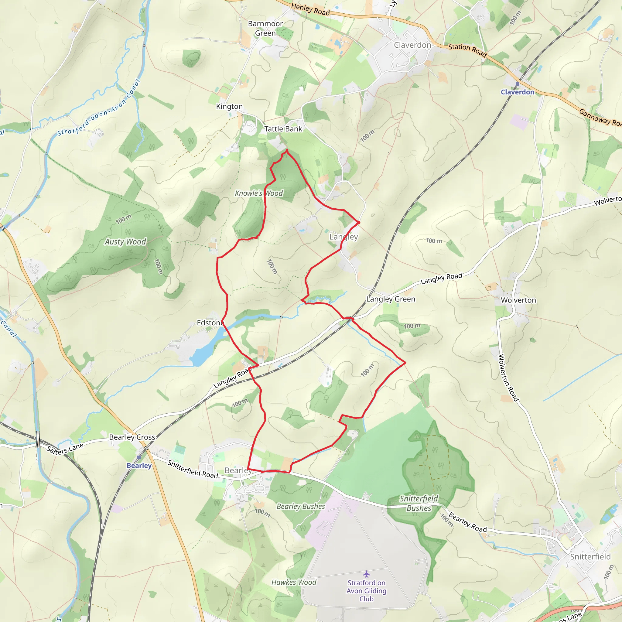 Knowle's Wood and Langley Country Park mobile static map