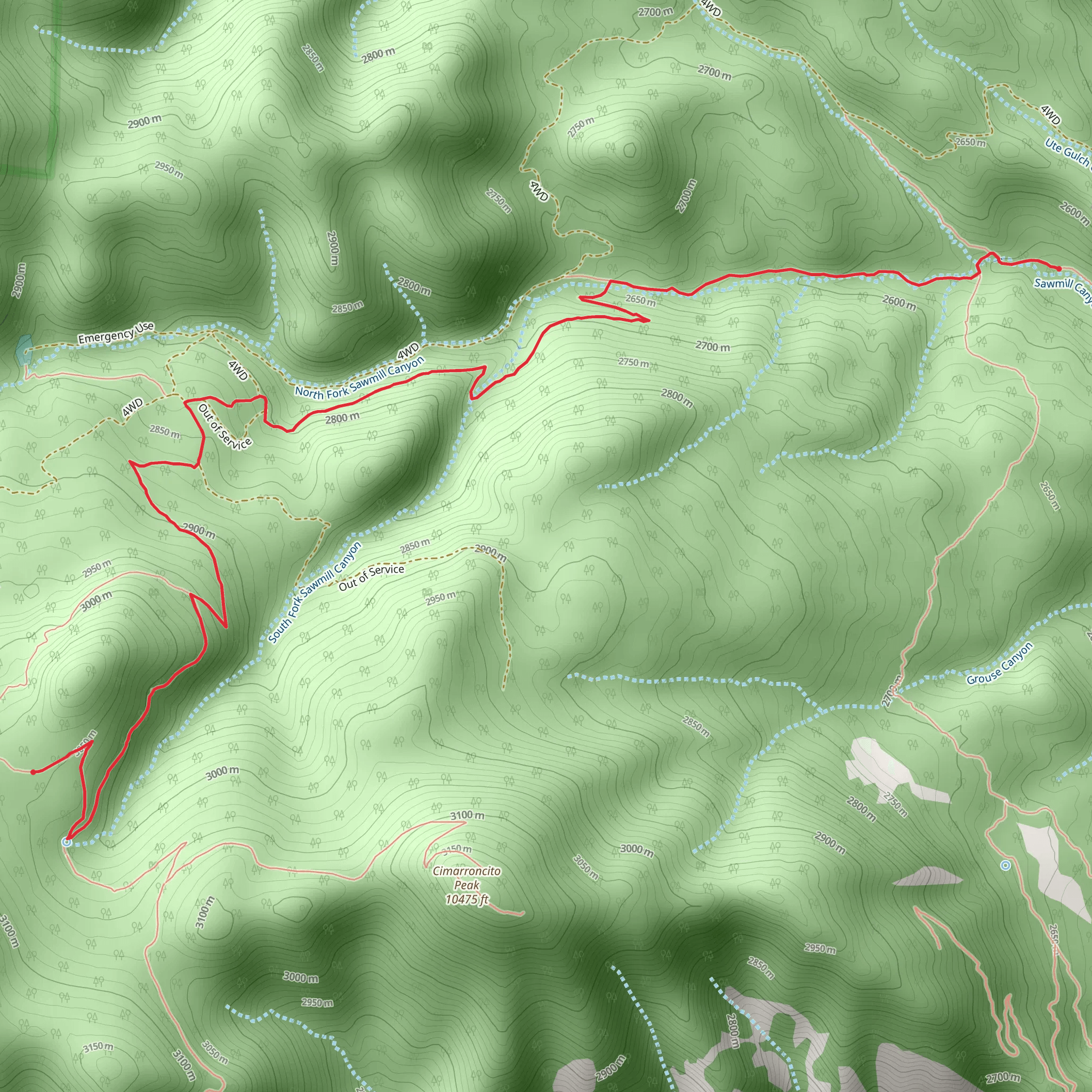 Lower Sawmill Camp to Whistle Punk Camp mobile static map