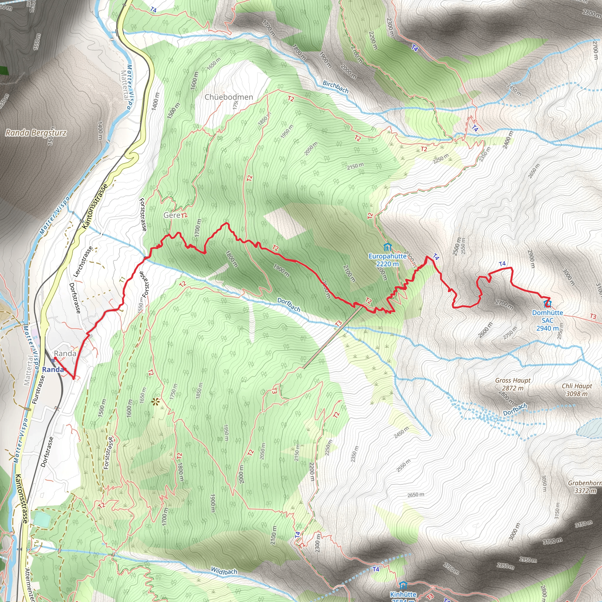 Hike to the Dom Hut Nr 62 mobile static map