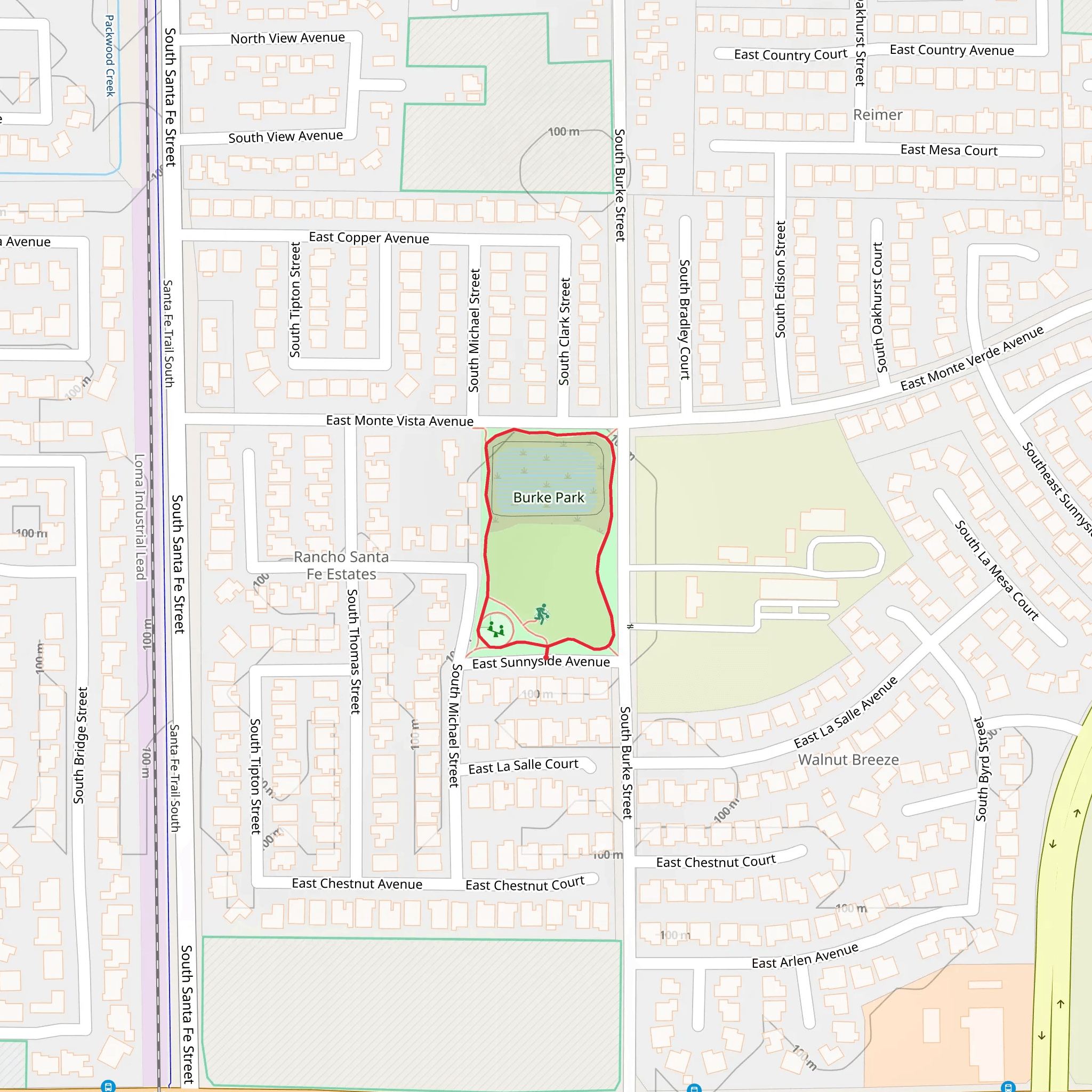 Burke Park Loop mobile static map