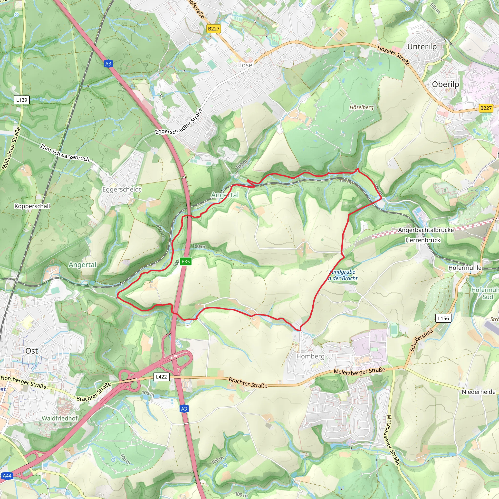 Hommerich, Hauschen and Angertal Loop mobile static map