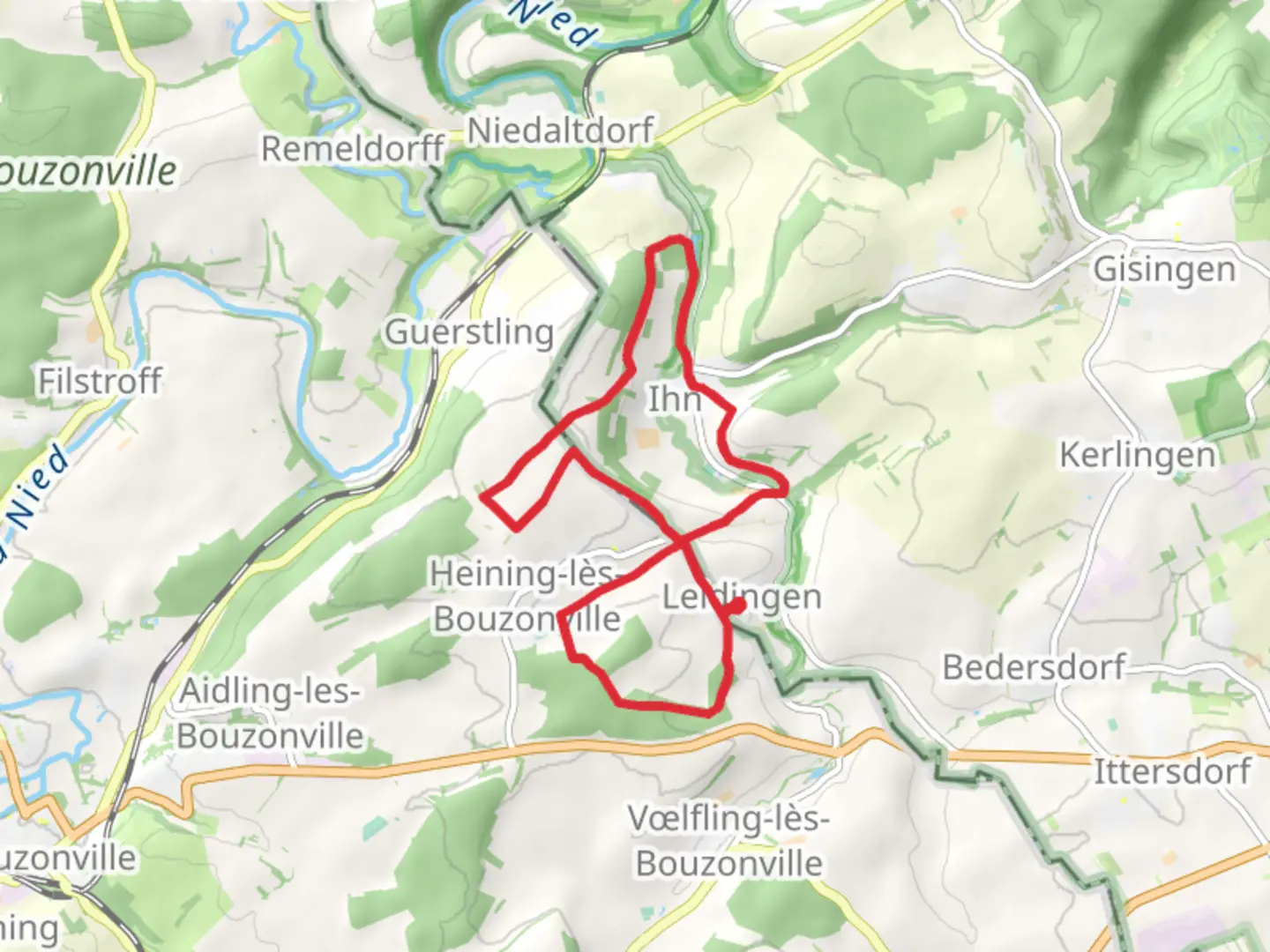 An image depicting the trail Grenzblickweg Loop and its surrounding area.