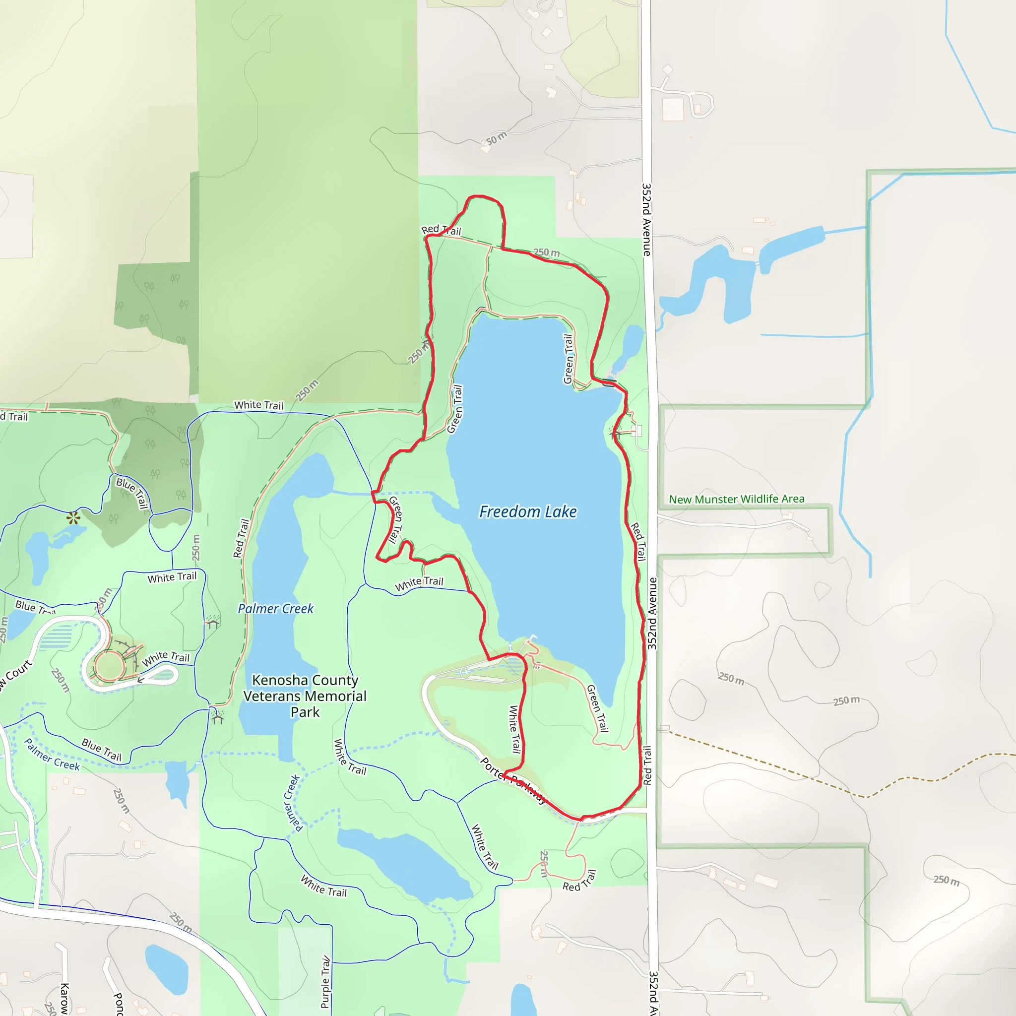 Freedom Lake Red Loop Trail mobile static map