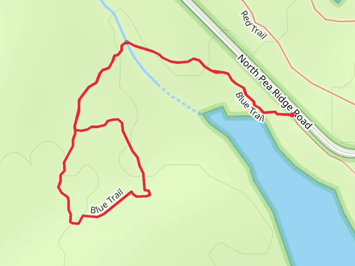 An image depicting the trail Blue Loop Trail and its surrounding area.