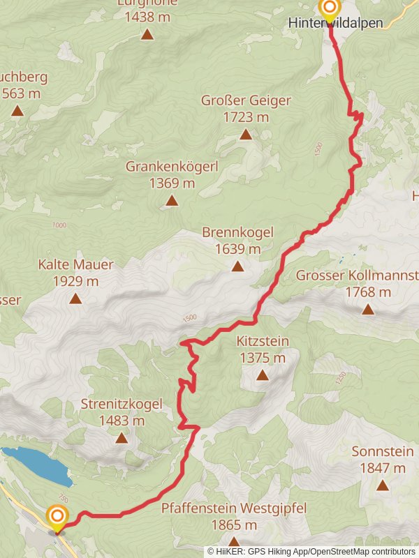 Hinterwildalpen - Eisenerz mobile static map