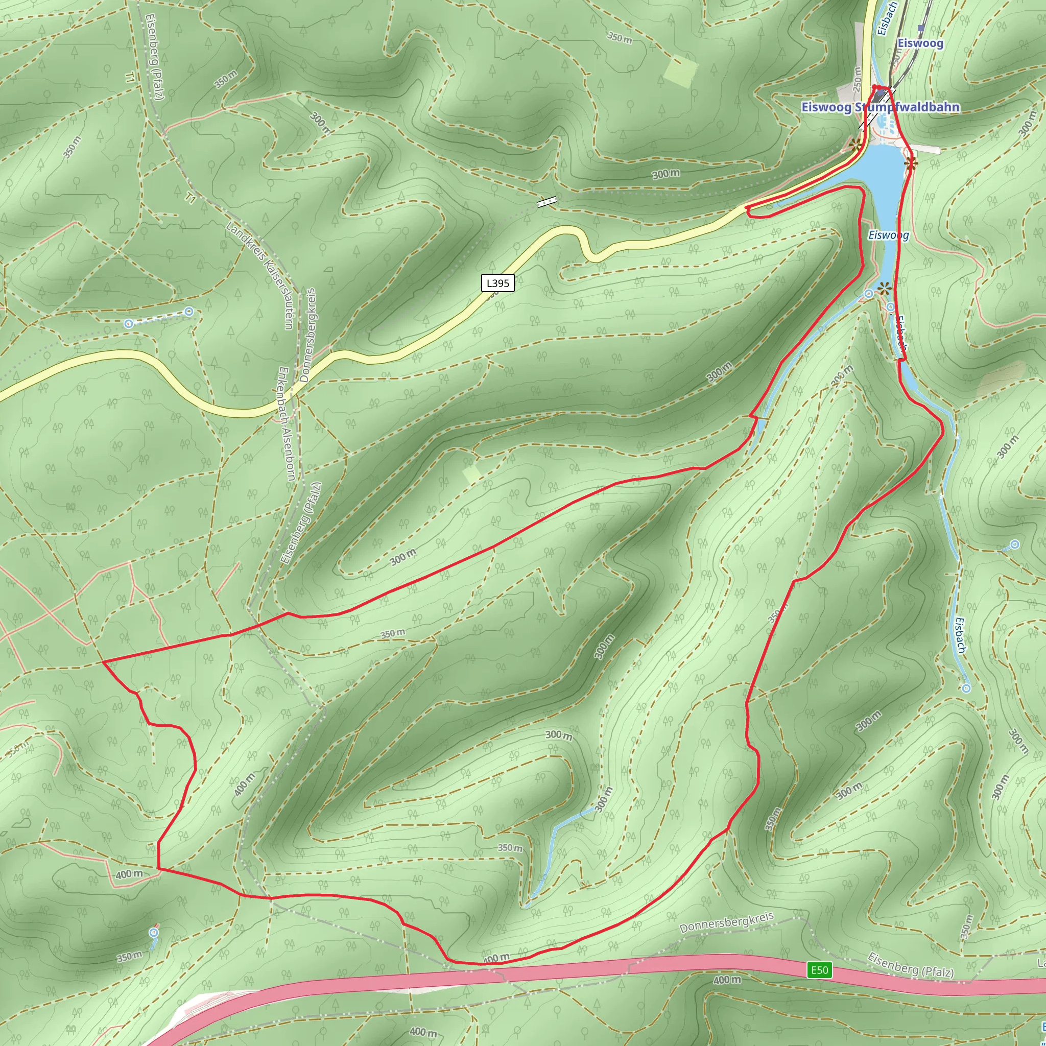 Eiswoog and Schorlenberg Loop via Parkplatz Eiswood Rundweg 14 mobile static map
