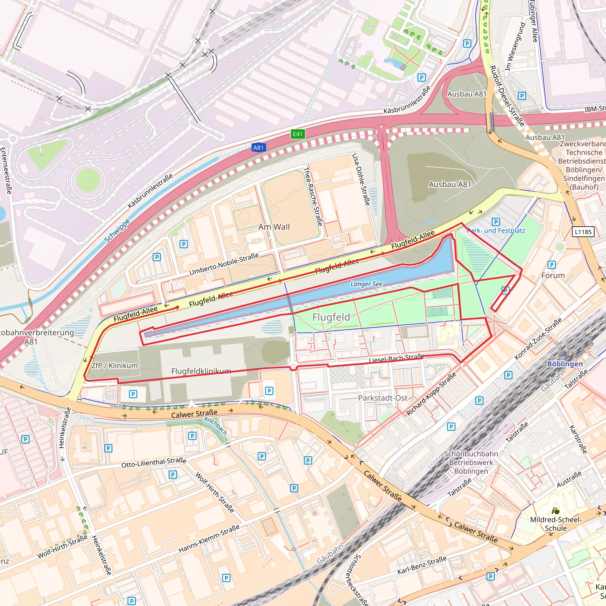 Langer See Loop via Stelenweg mobile static map