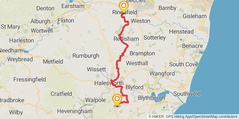 East Suffolk Line Walks stage 4 Map