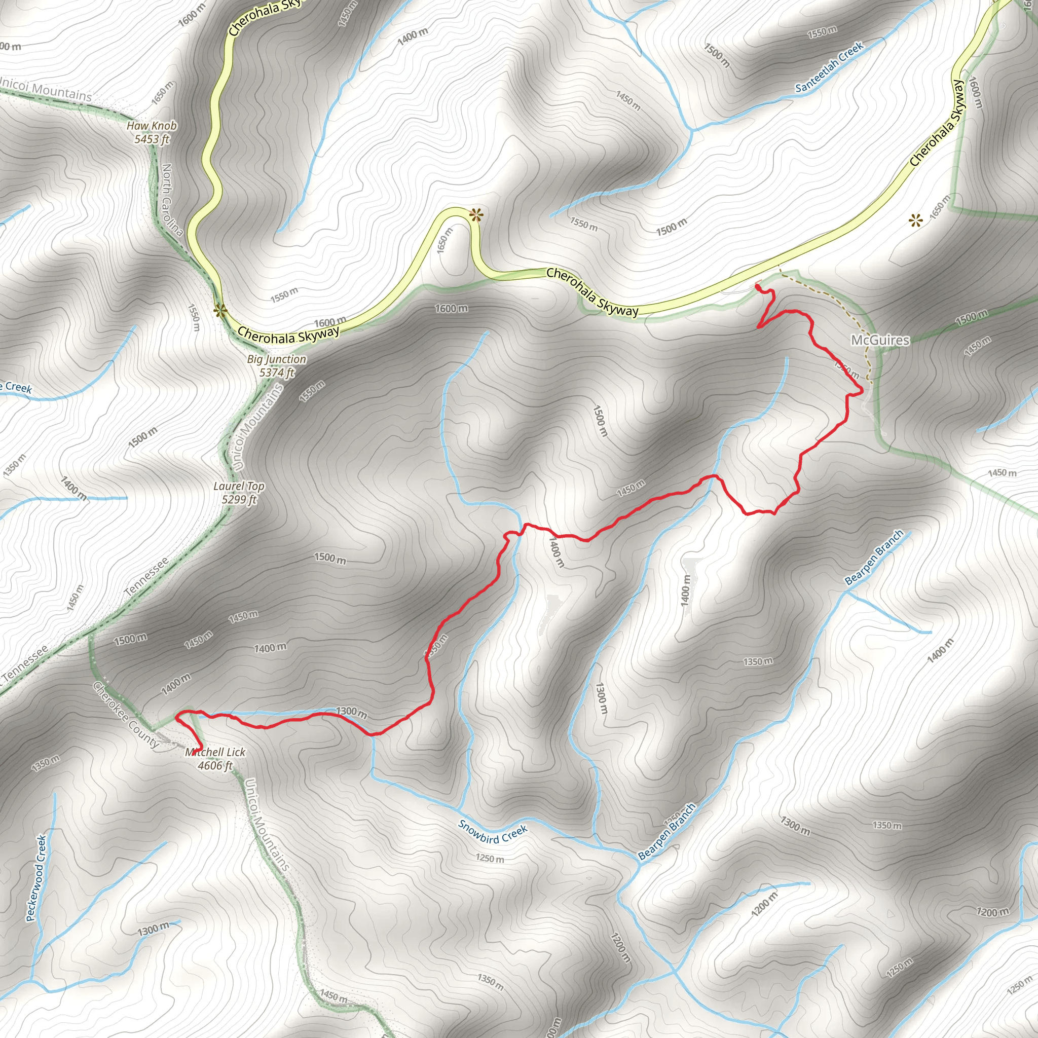 Mitchell Lick Trail mobile static map