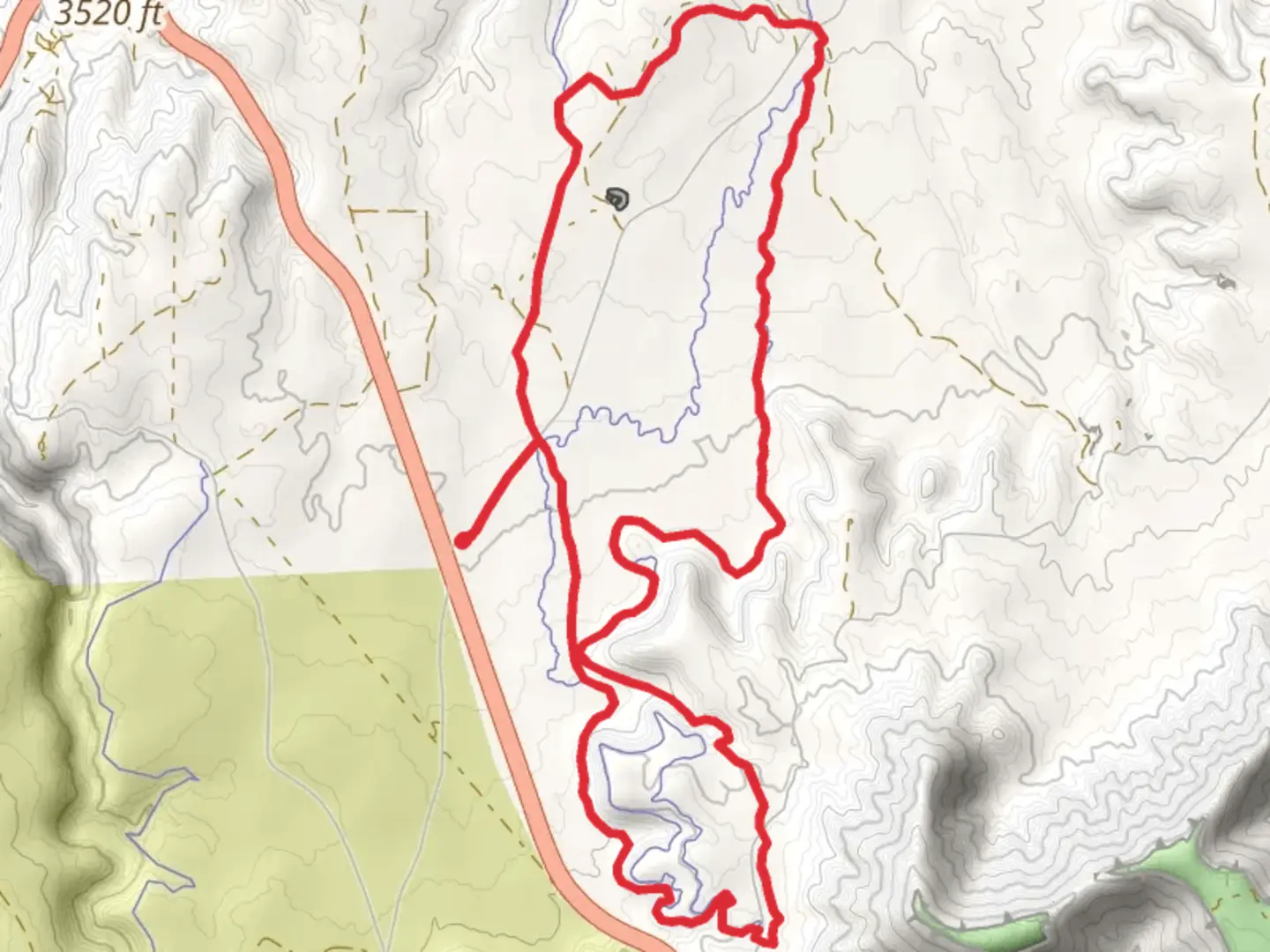 An image depicting the trail JEM Trail, Cryptobiotic Trail and Goosebumps Loop and its surrounding area.