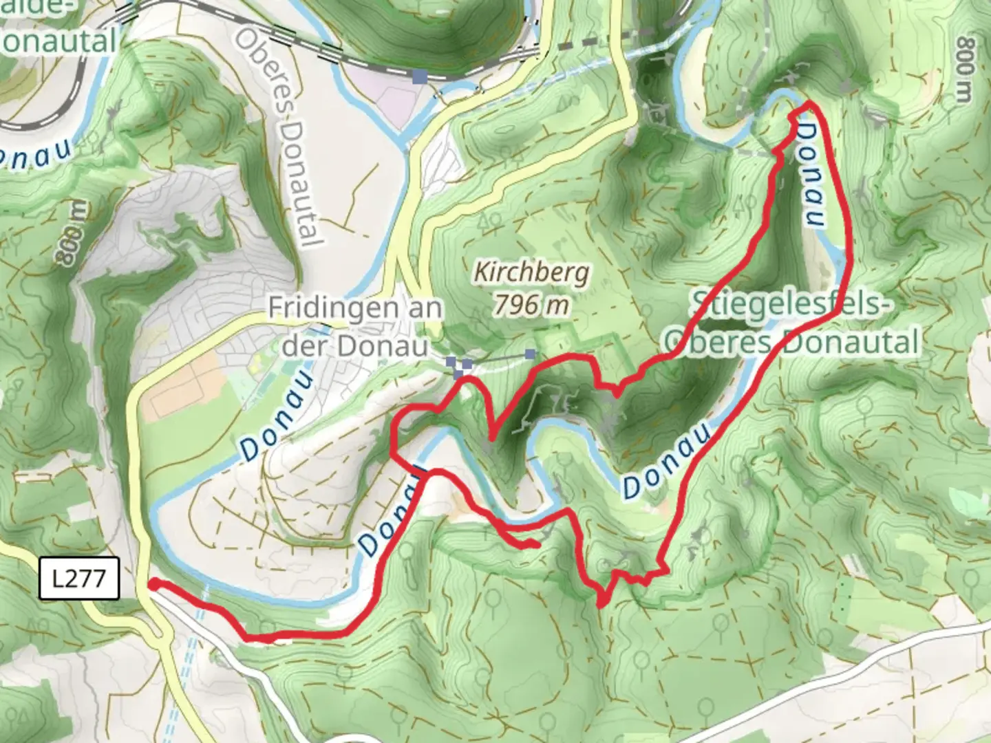 An image depicting the trail Laibfelsen and Burgruine Ziegelhoehlenburg via Donauber Glandweg and its surrounding area.