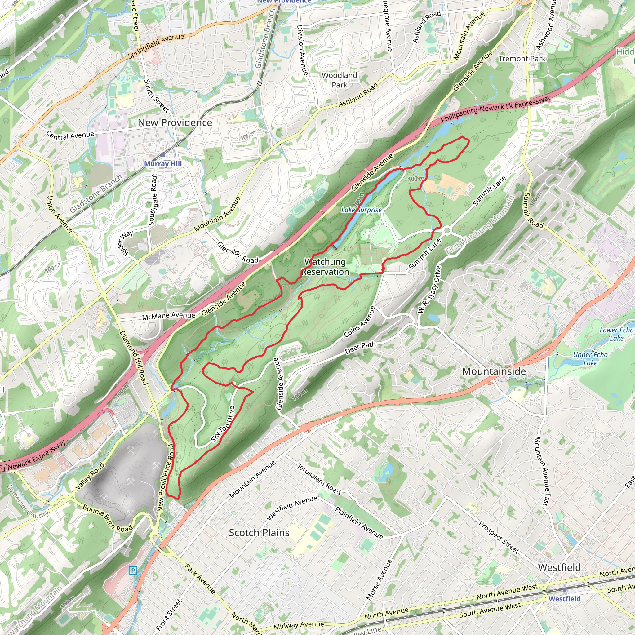 White Long Loop Trail mobile static map
