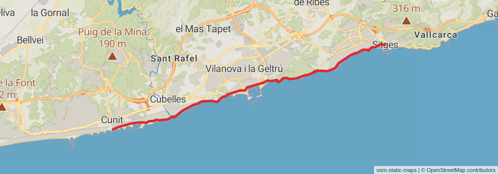 GR 92 Sendero del Mediterráneo Cataluña stage 23 Map