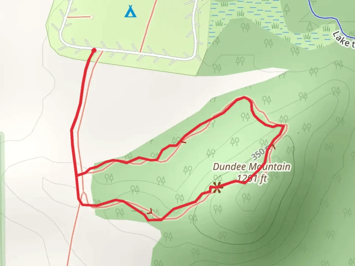 An image depicting the trail Dundee Mountain Loop and its surrounding area.
