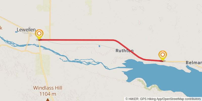 American Discovery Trail North Route stage 201 Map