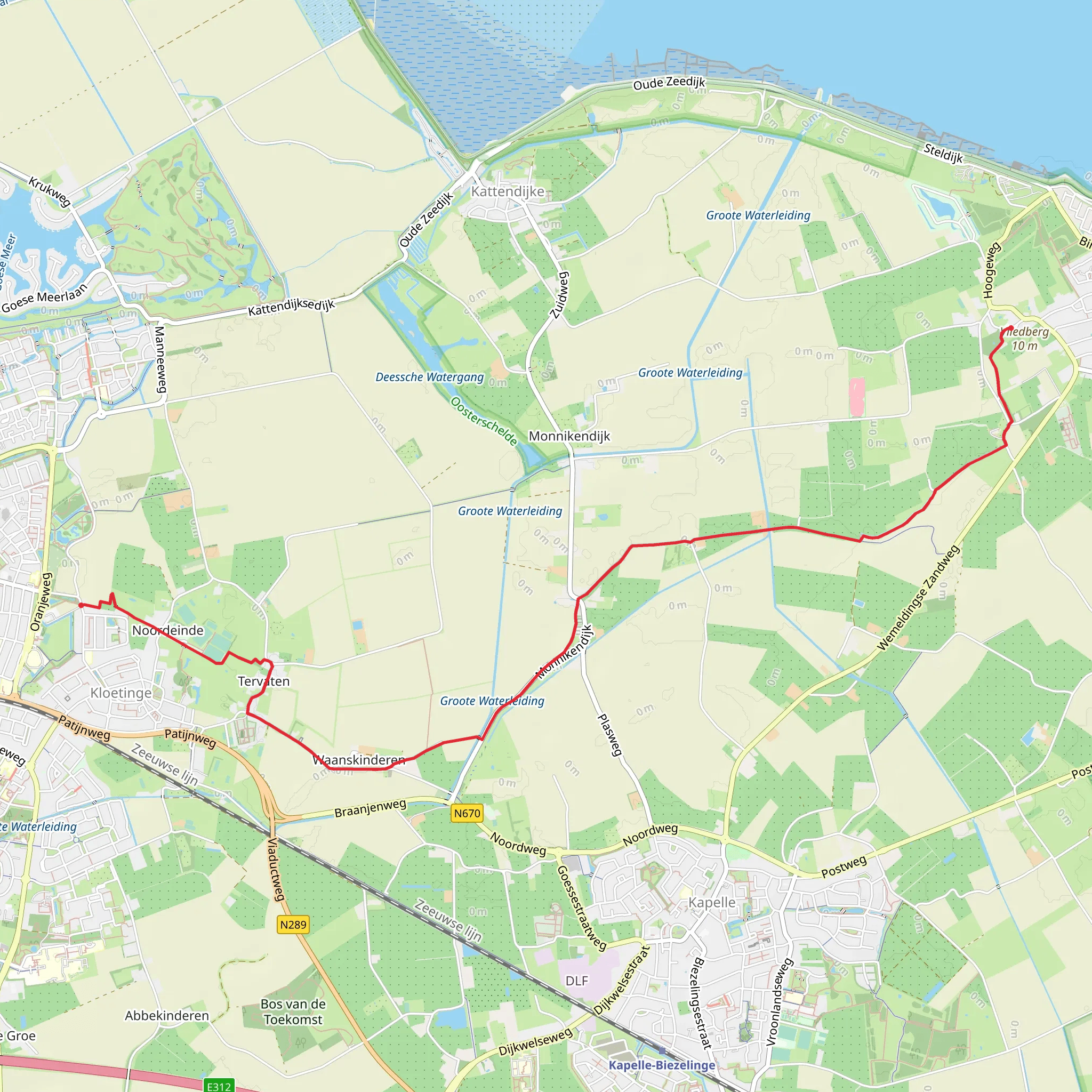 Wemeldinge to Kloetinge via Hogepad mobile static map