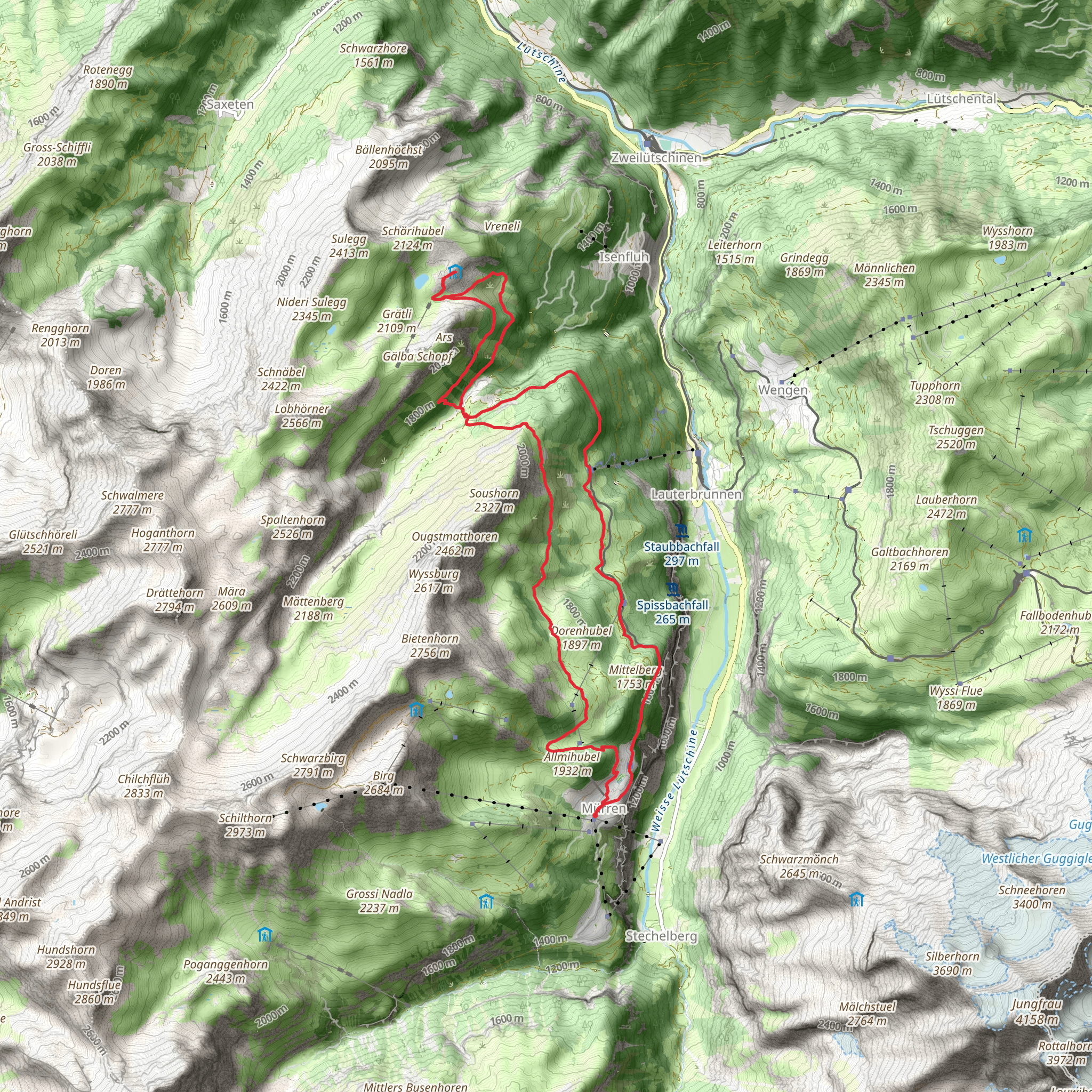 Mürren - Lobhorn Hut Loop mobile static map