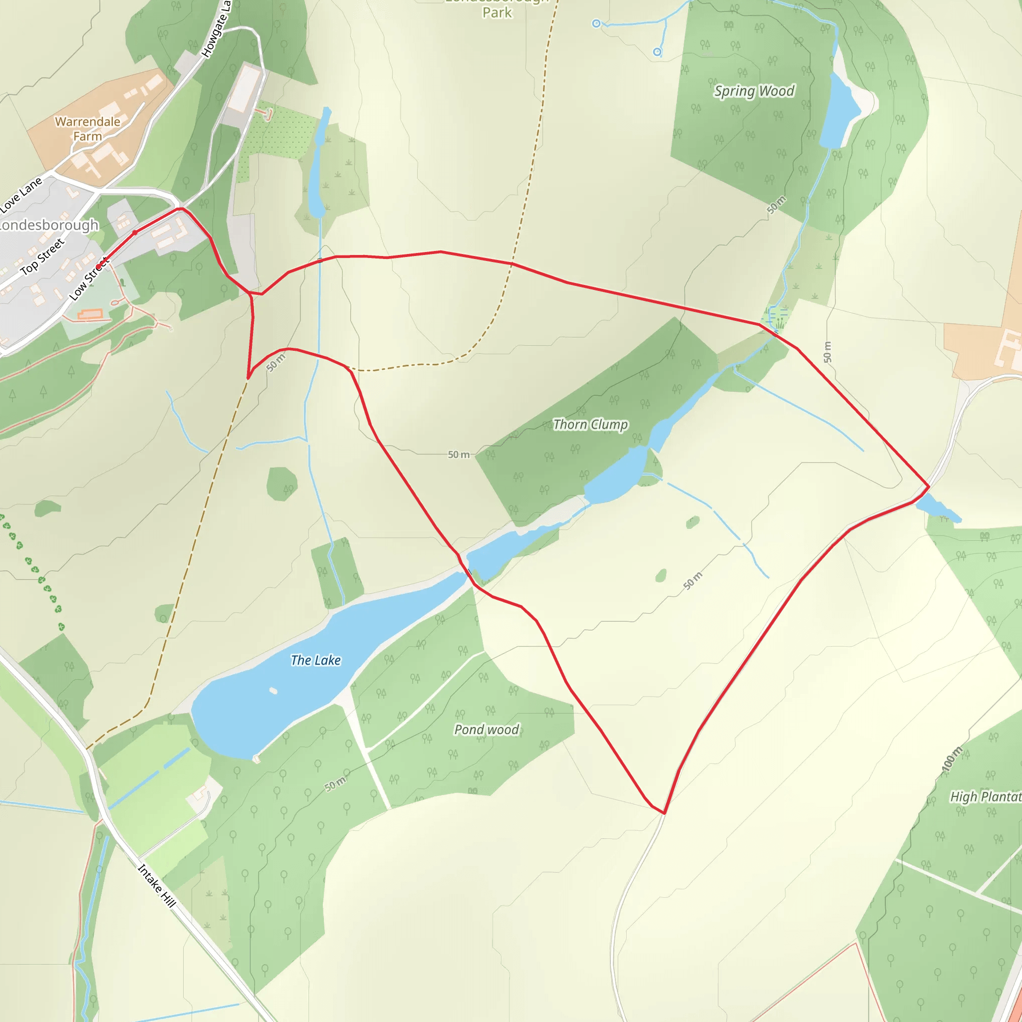 Thorn Clump Wood - Londesborough mobile static map