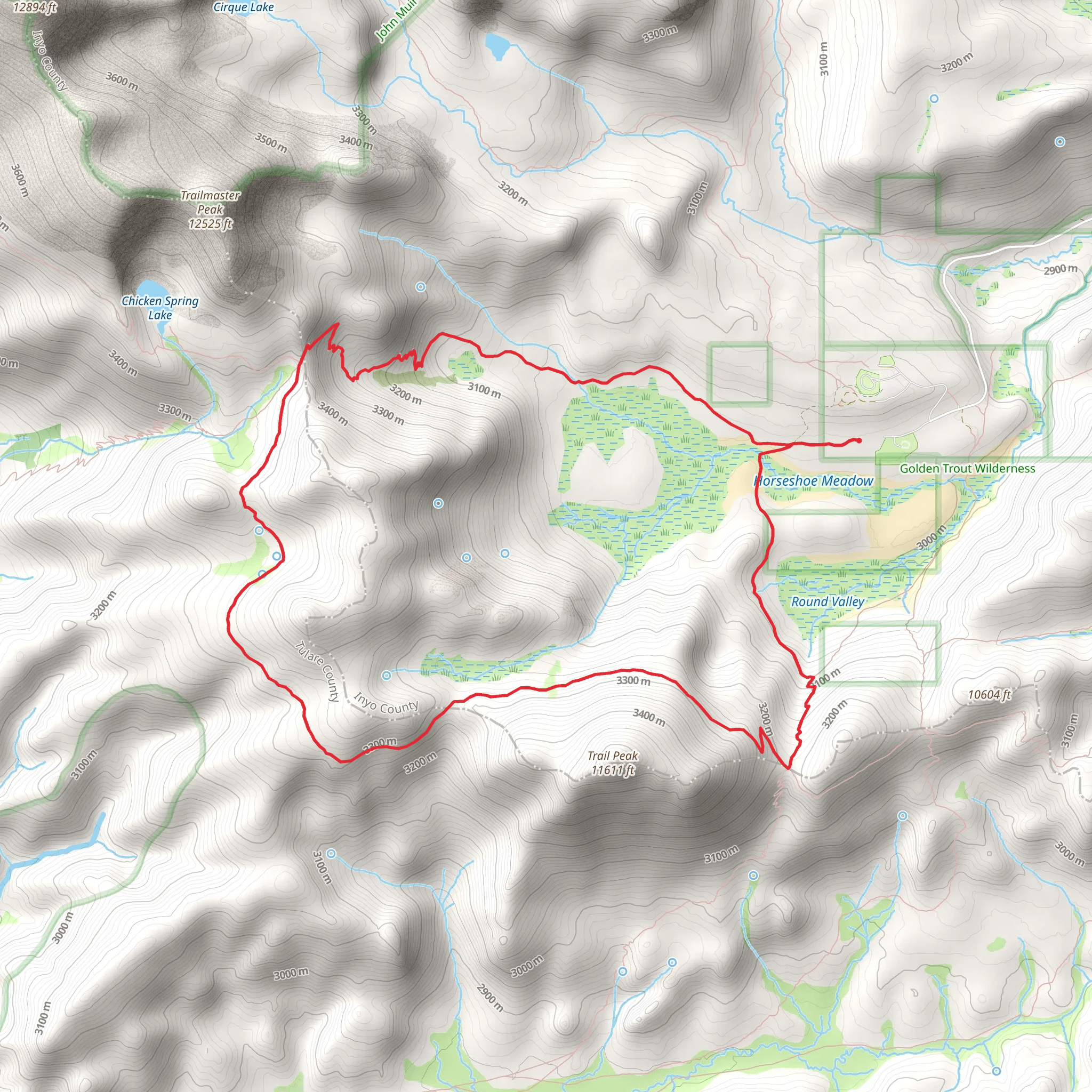 Tree Pass, Pacific Crest and Cottonwood Pass Loop Trail mobile static map