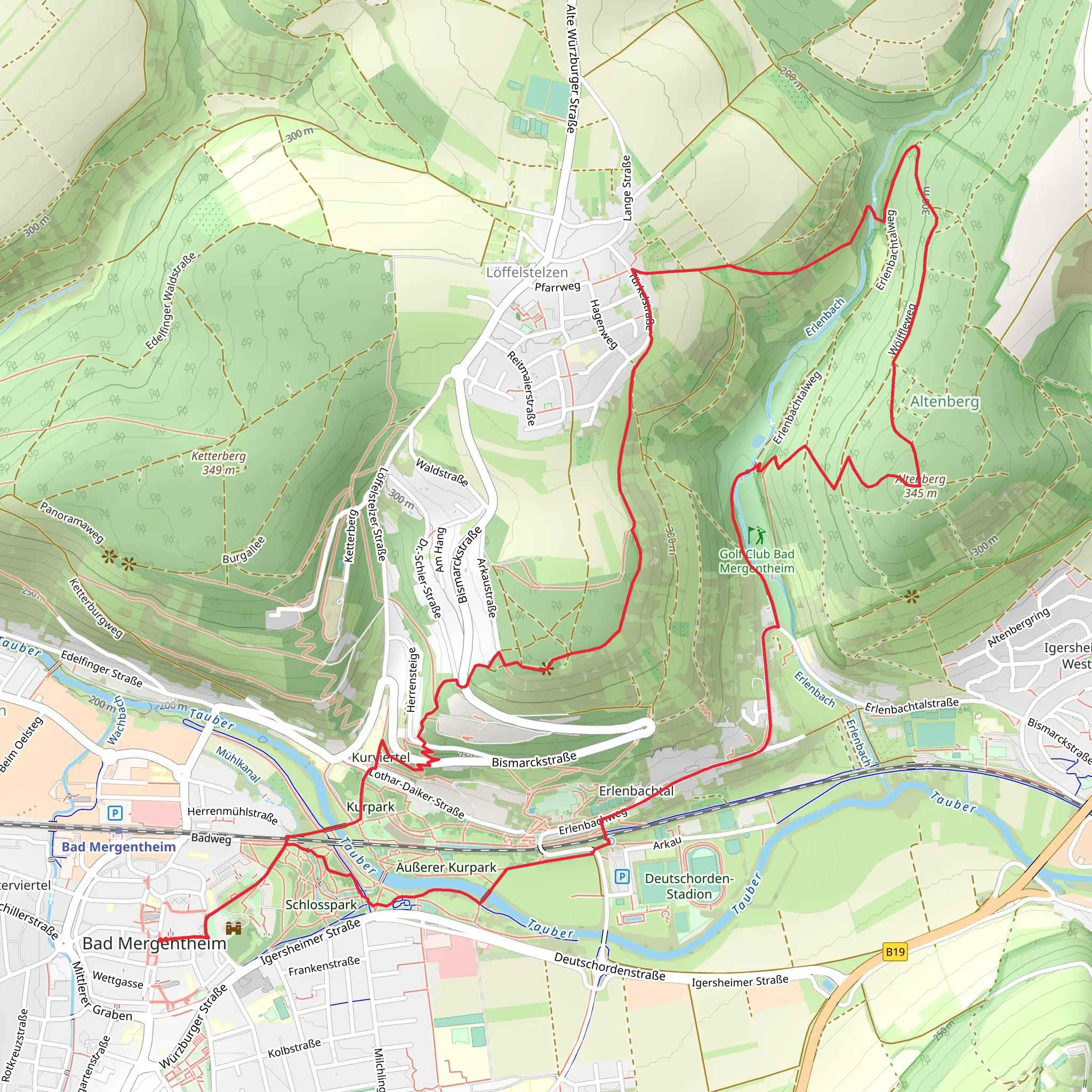 Altenberg Loop via Wölffleweg mobile static map