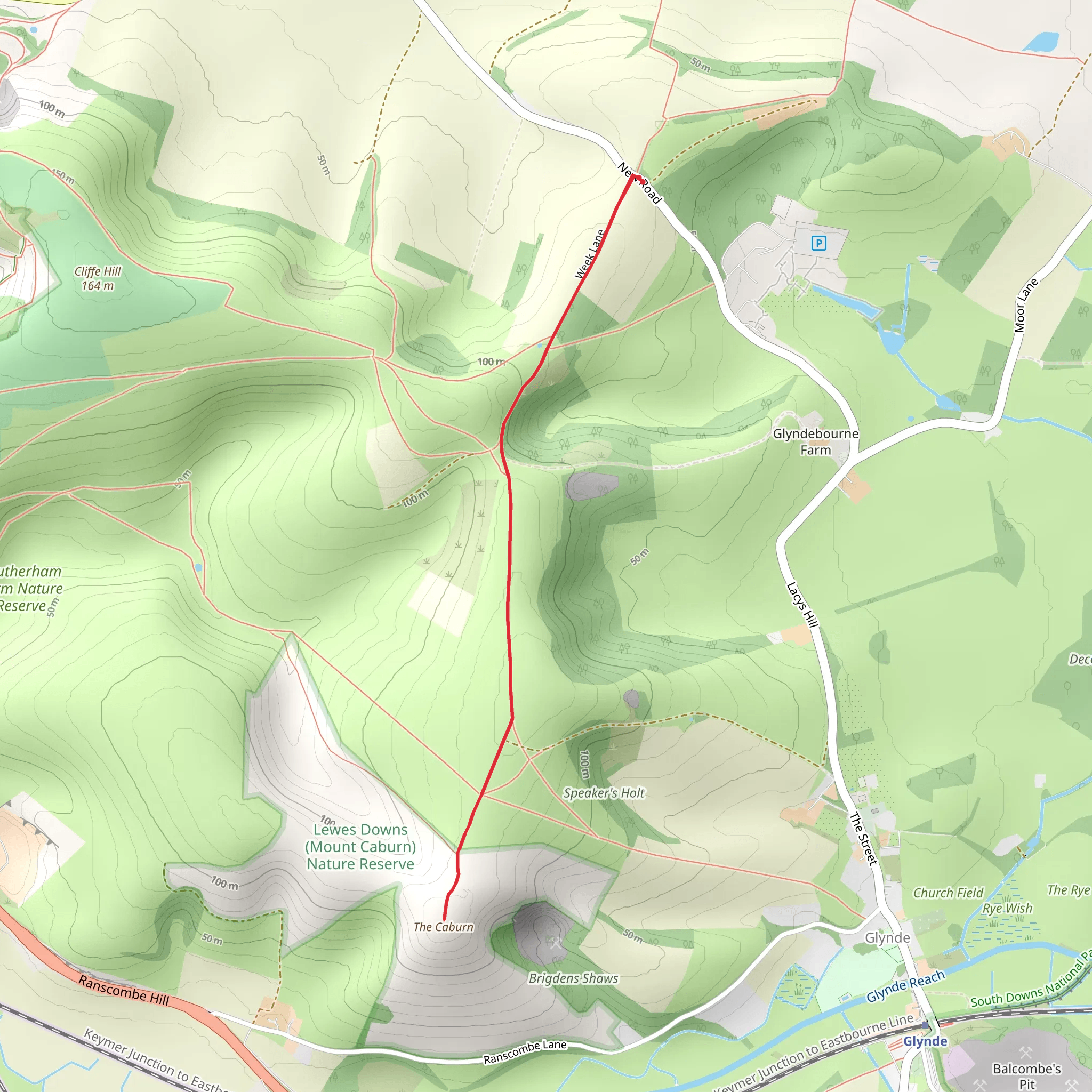 Mount Caburn from New Road mobile static map