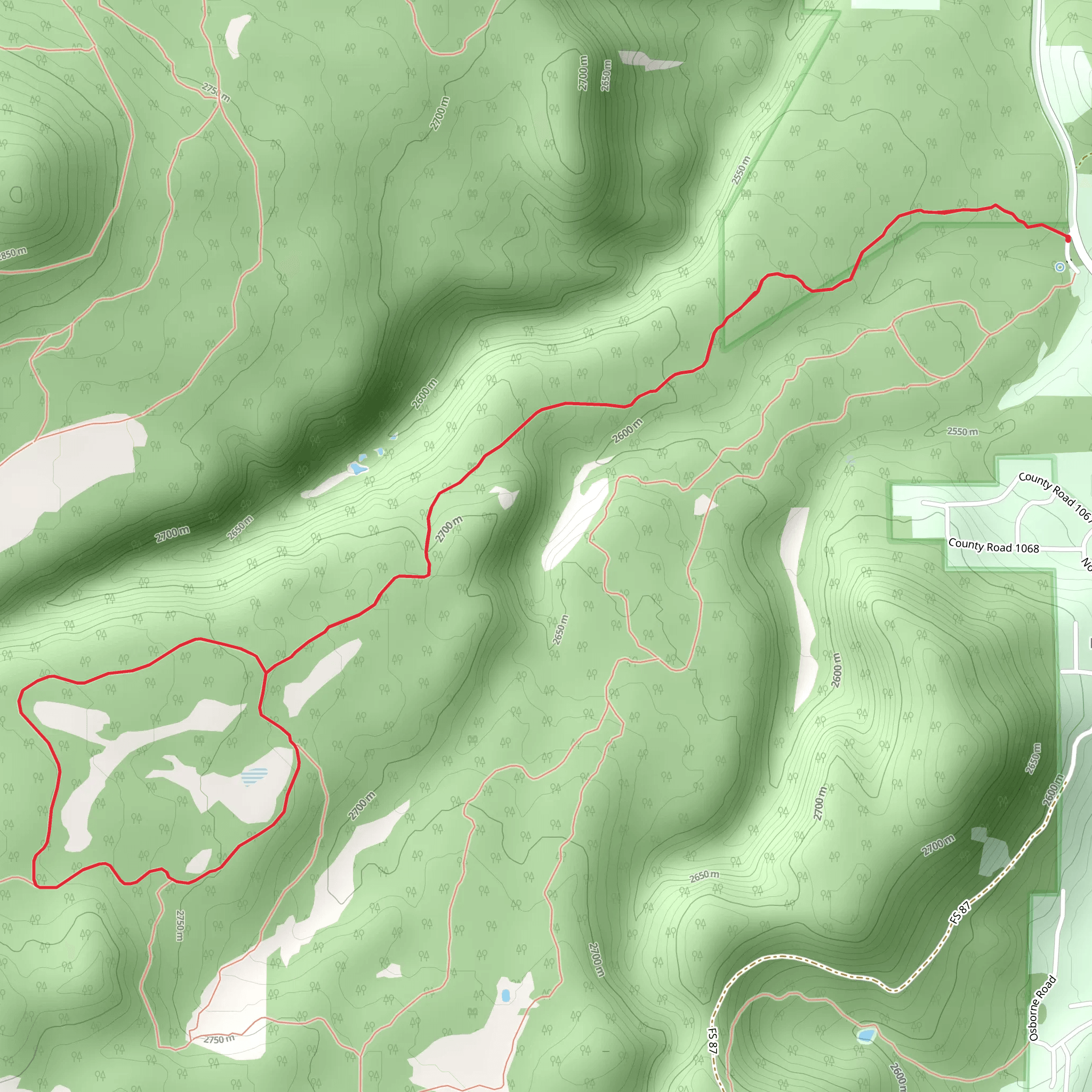 Pinyon Trail and Cedar Loop mobile static map